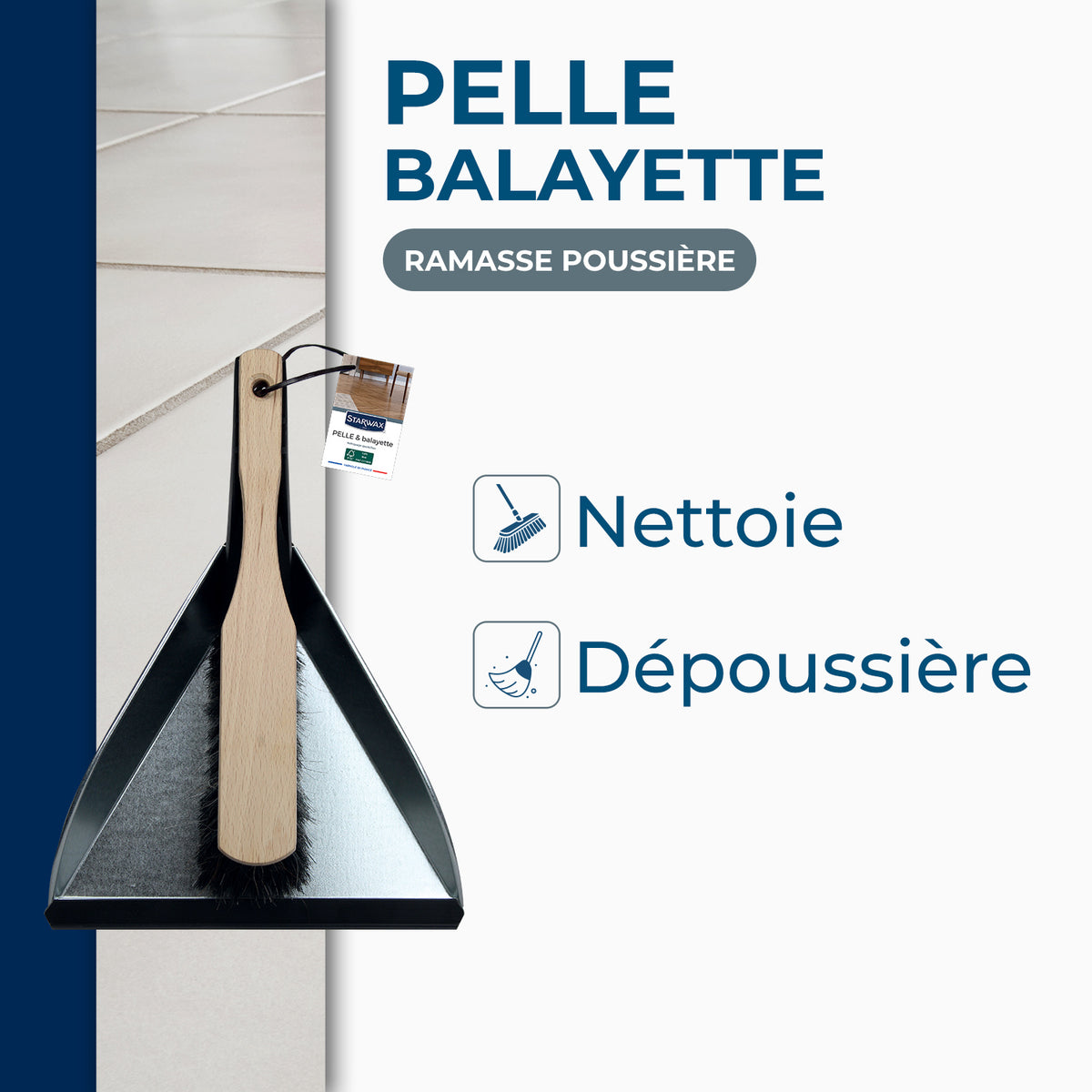 STARWAX - Pelle et balayette rectangulaire FSC® X1