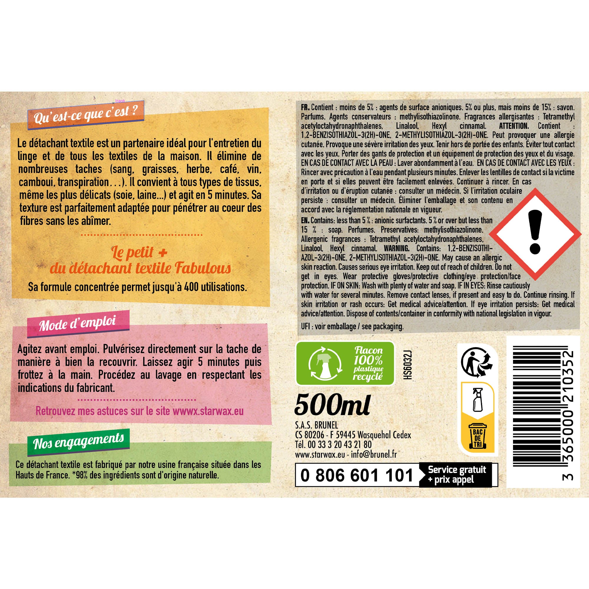 STARWAX FABULOUS - Spray détachant au fiel de boeuf 500ml