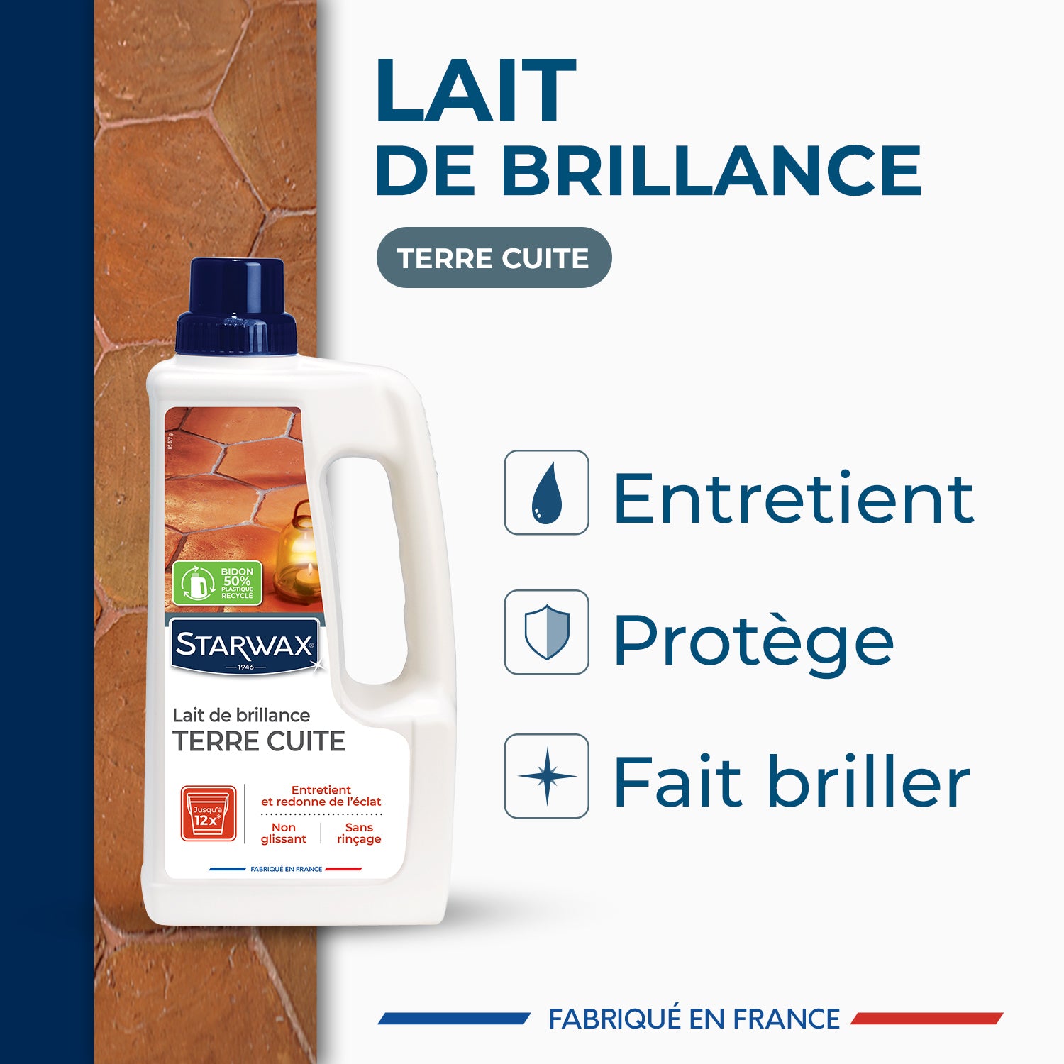 STARWAX - Lait de brillance pour tomettes et terres cuites
1L