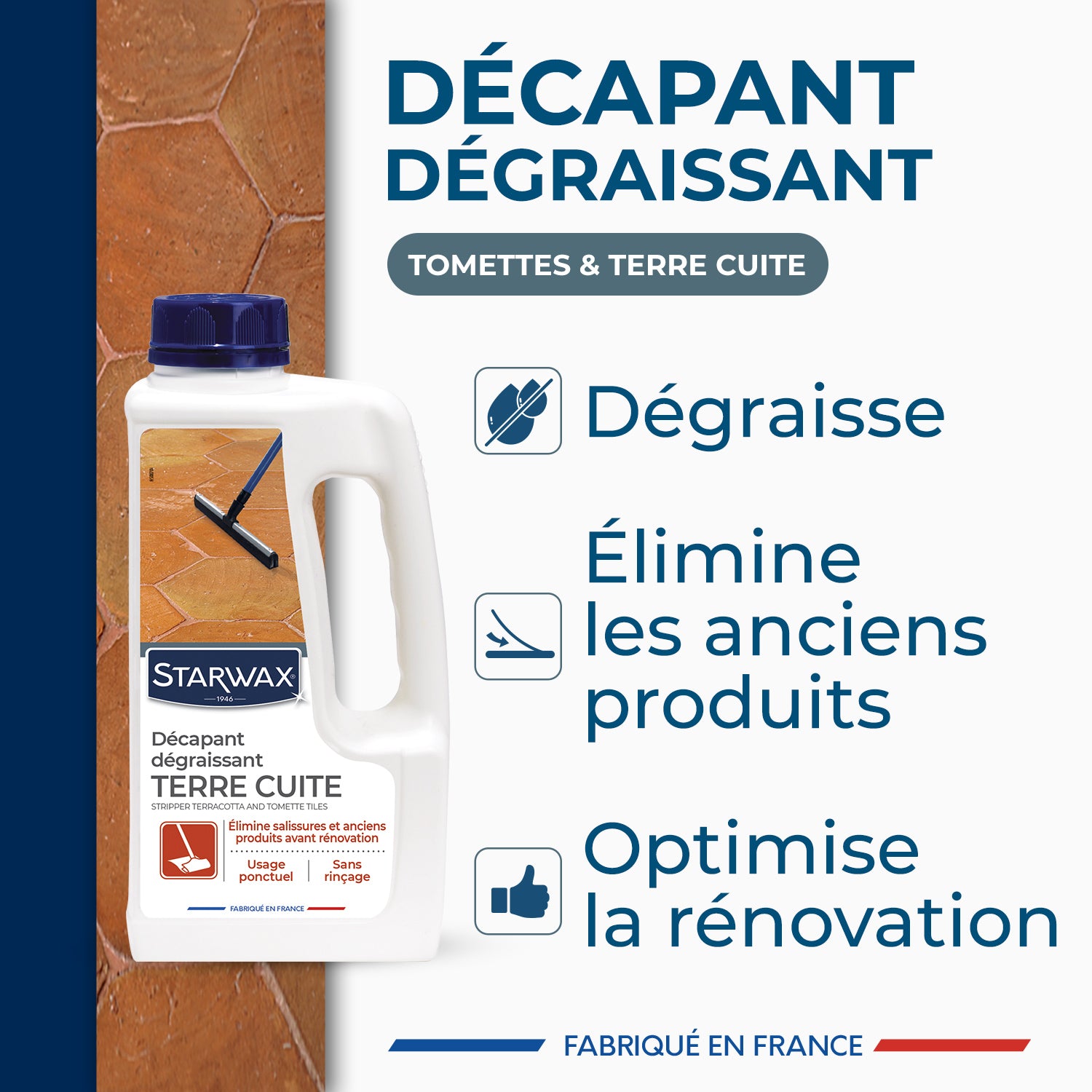 STARWAX - Décapant pour tomettes et terres cuites
1L