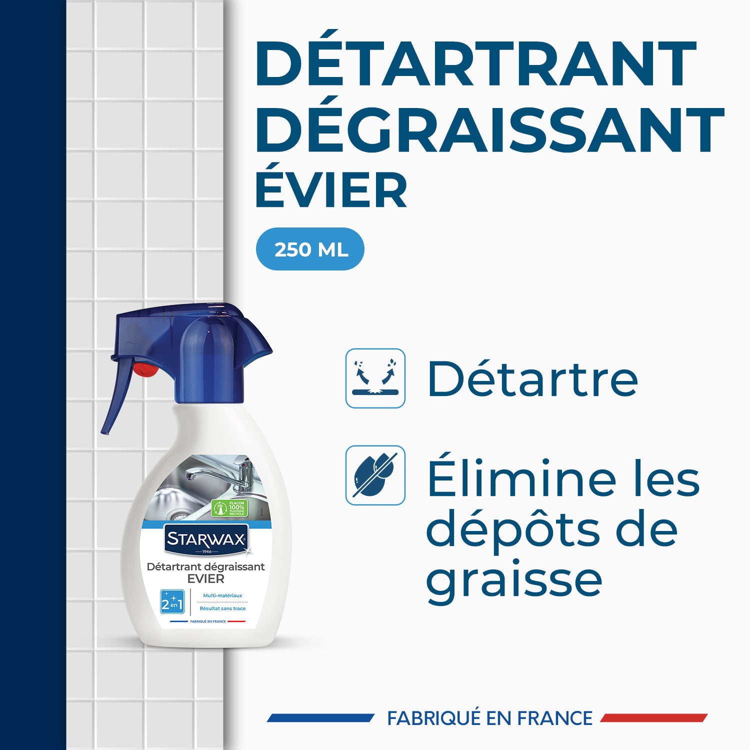 STARWAX - Détartrant dégraissant pour évier 250ml