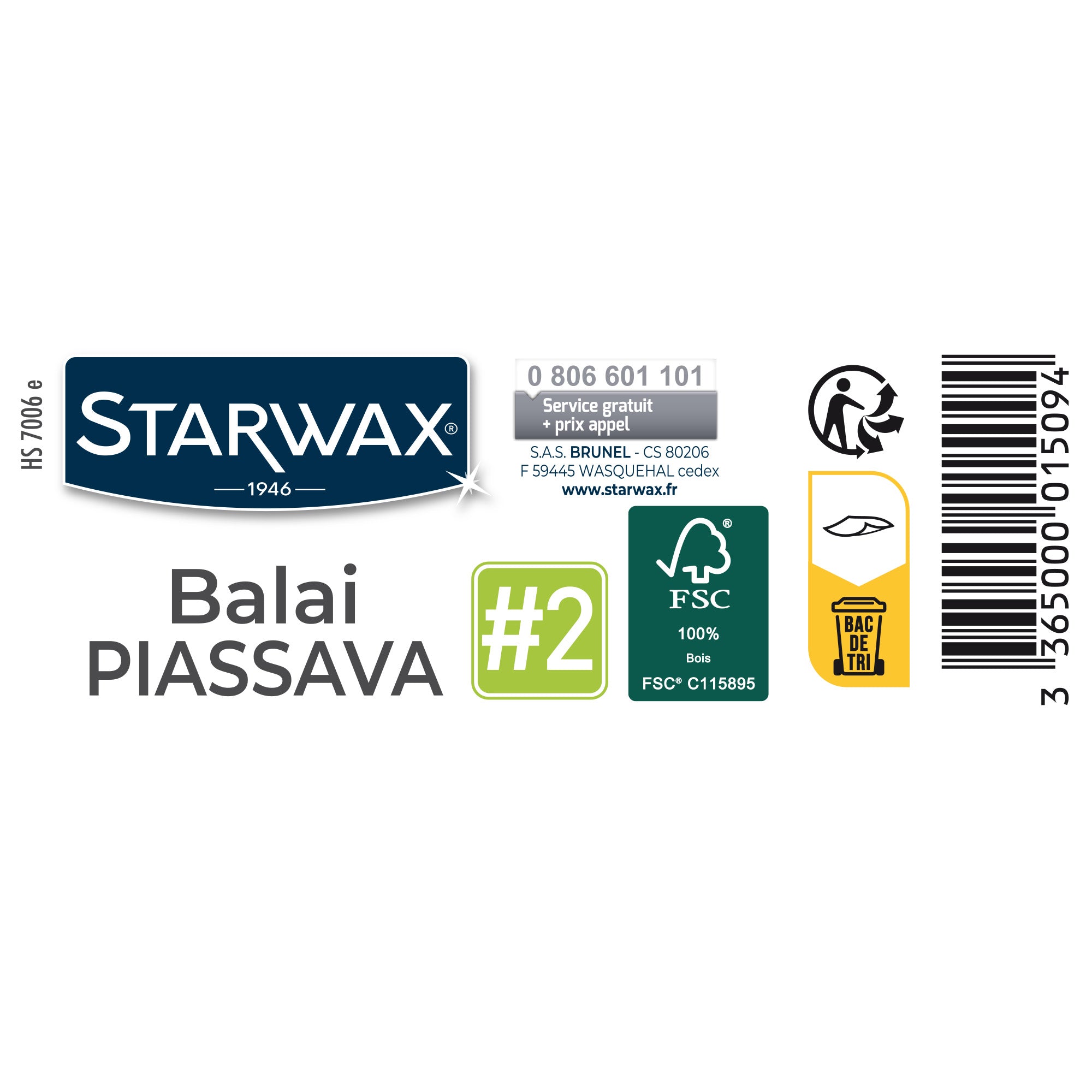STARWAX - Balai piassava pour sols extérieurs FSC® X1