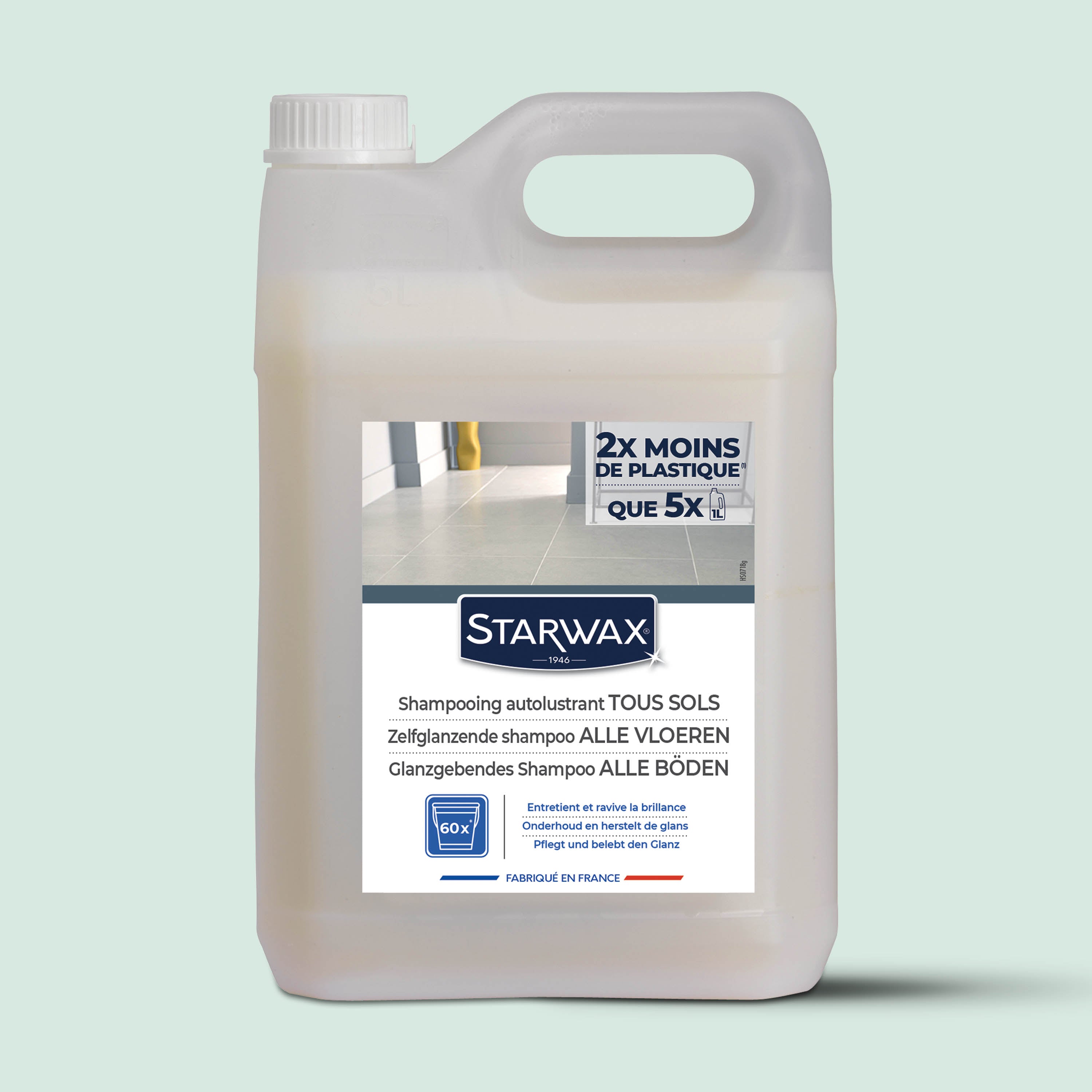 STARWAX - Shampooing autolustrant pour sols intérieurs 1L