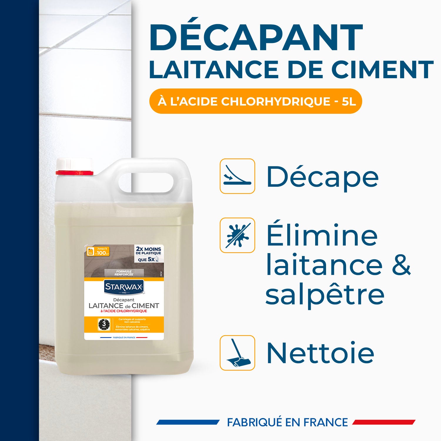 STARWAX - Décapant laitance de ciment 1L