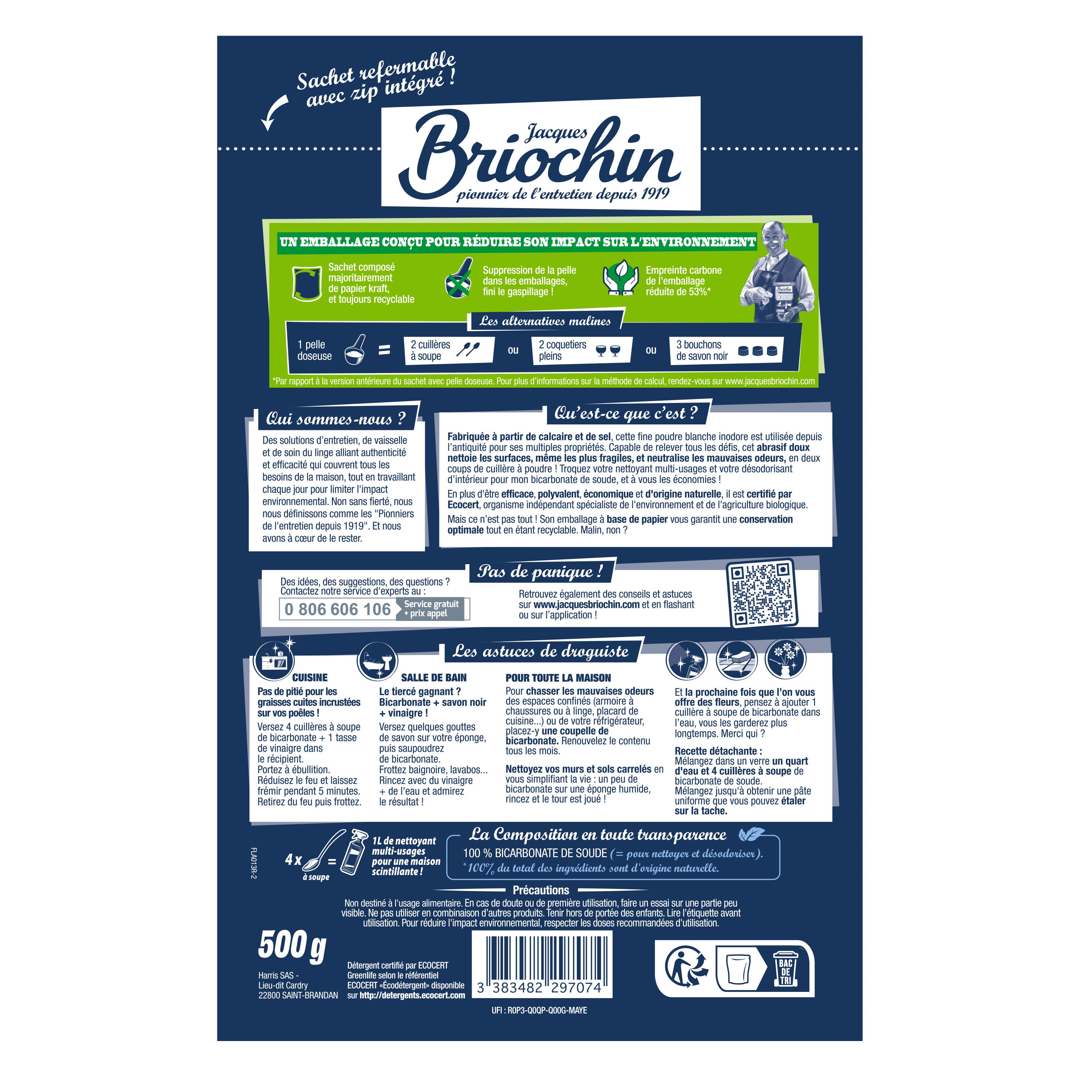 JACQUES BRIOCHIN - Le Bicarbonate de soude 500g