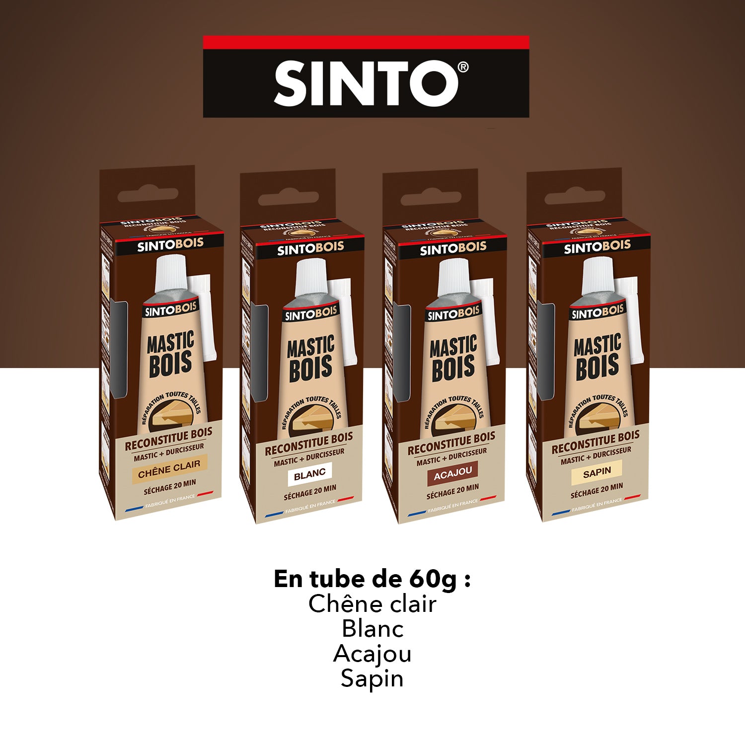 SINTO - Reconstitue angles et gros trous 500ml Chêne