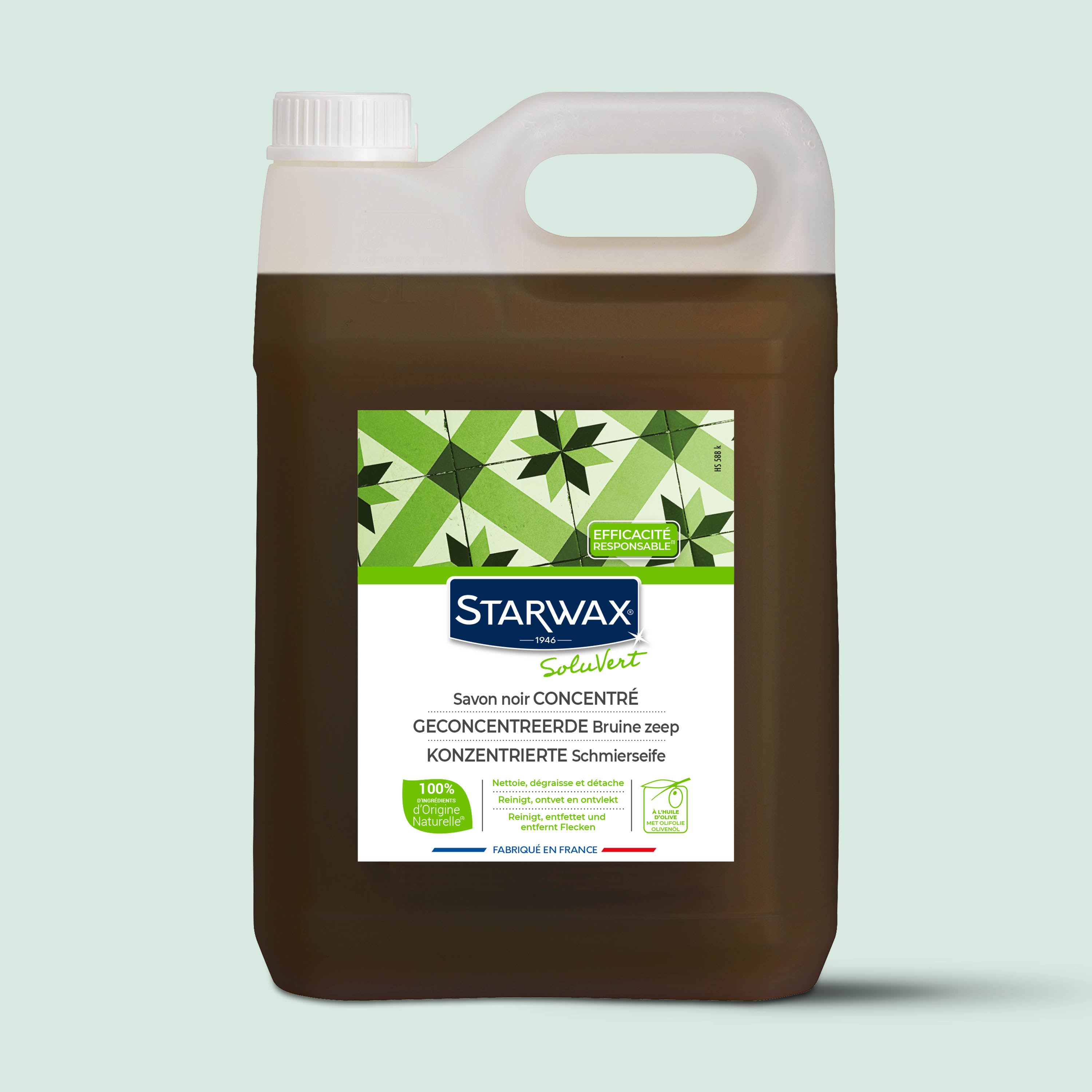 STARWAX SOLUVERT - Savon noir concentré à l'huile d'olive 1L