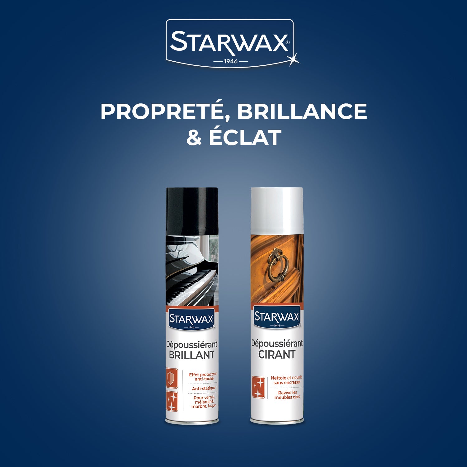 STARWAX - Nettoyant dépoussiérant cirant pour mobilier intérieur 400ml
