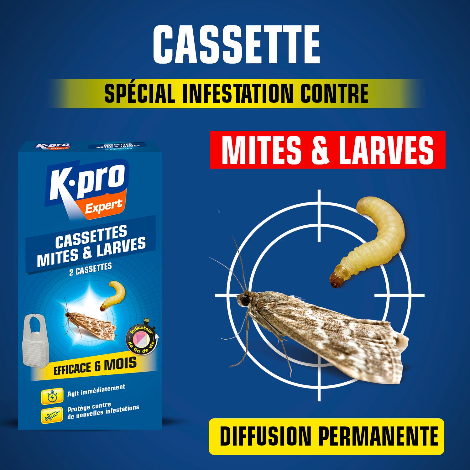 K.PRO - Cassettes mites et larves avec témoin de durée de vie X2