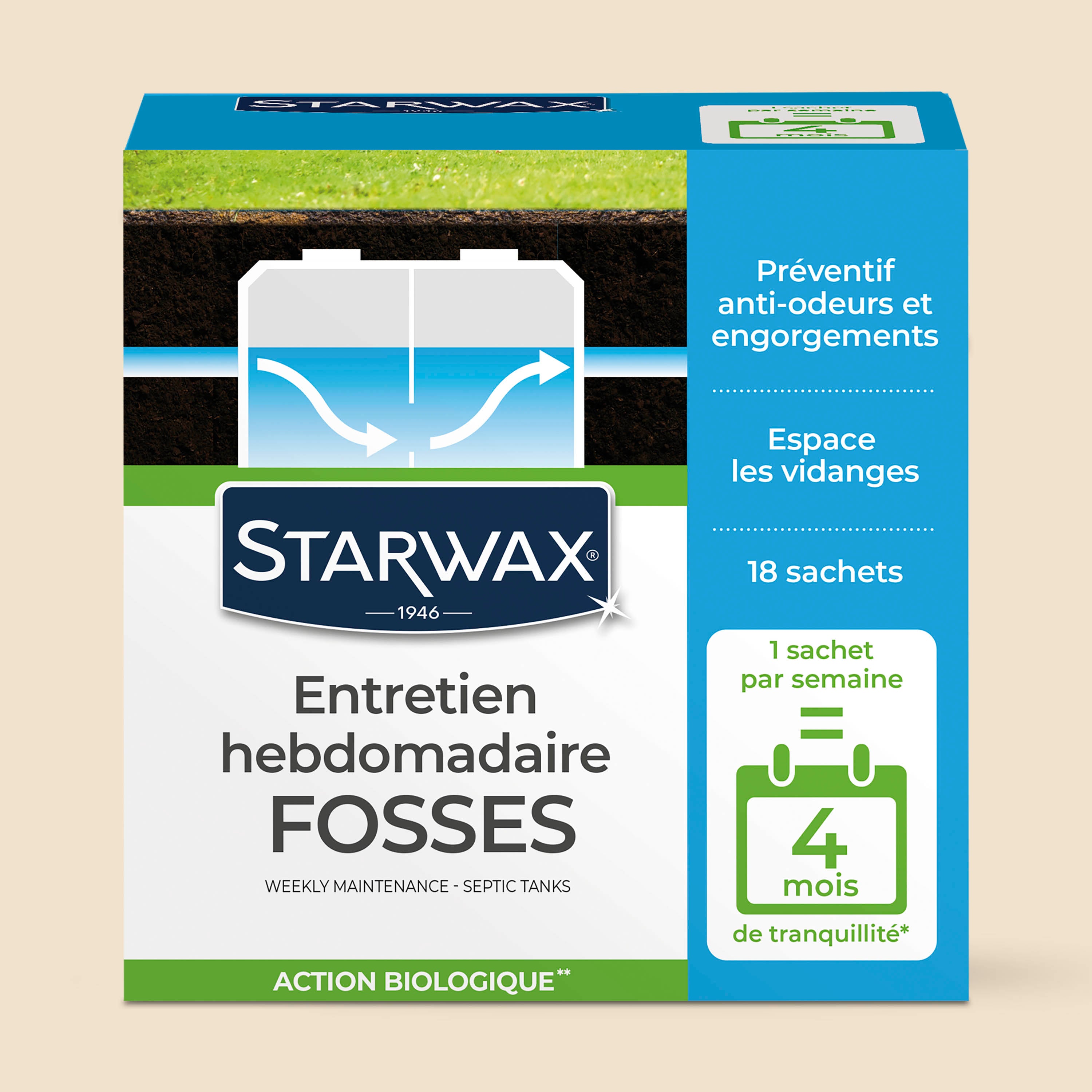 STARWAX - Entretien hebdomadaire pour fosses septiques
450g