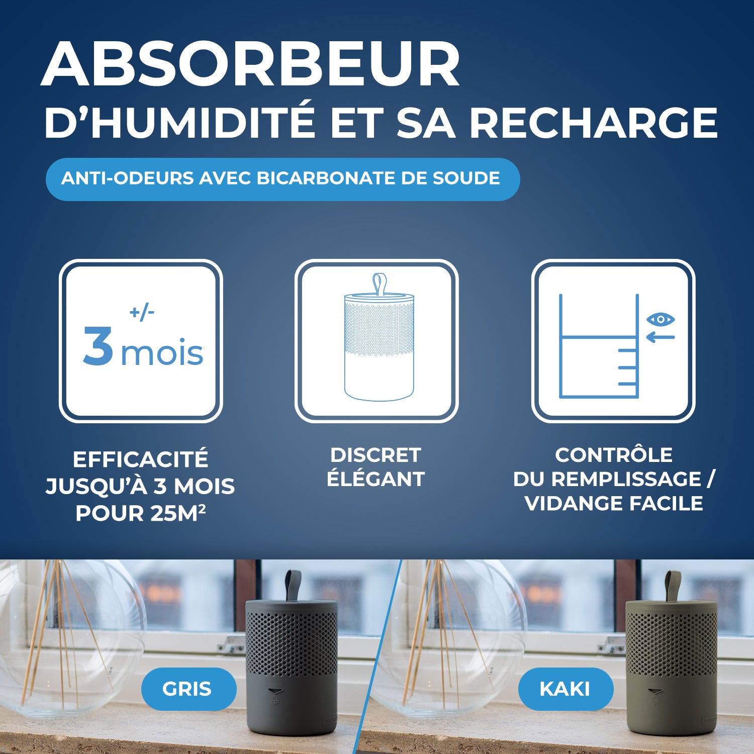 STARWAX - Absorbeur d'humidité + 1 tablette 500g Gris