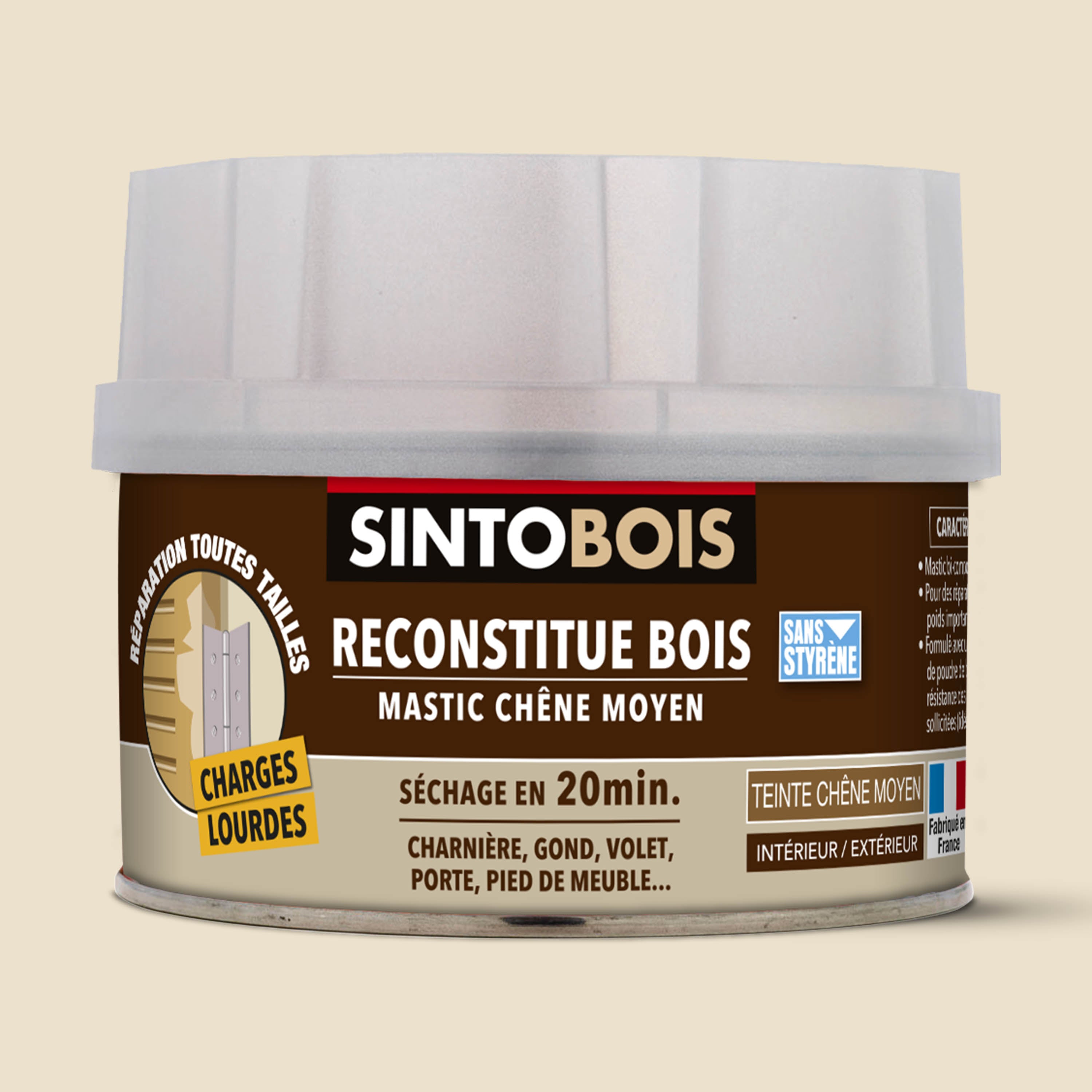 SINTO - Reconstitue bois charges lourdes 170ml Chêne