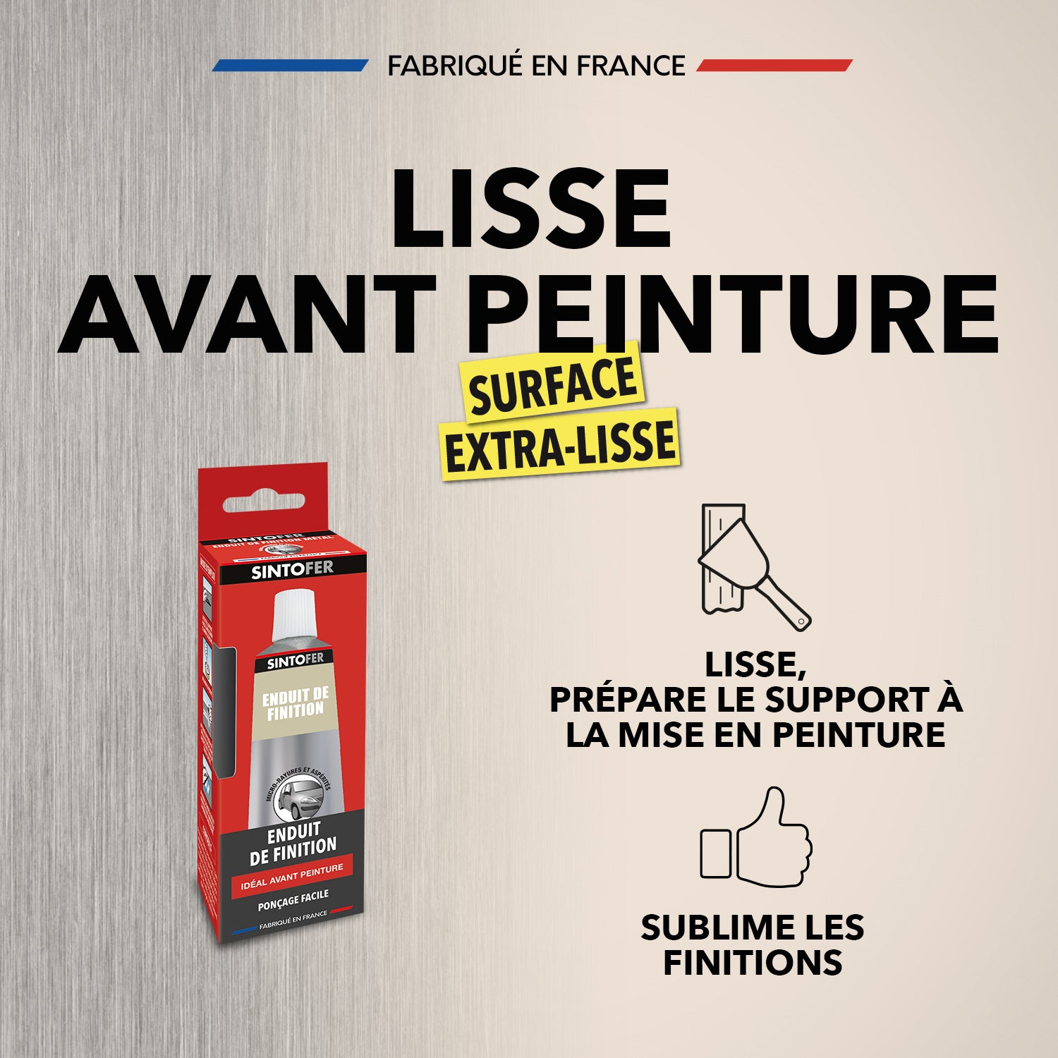 SINTO - Enduit de finition métal 90g