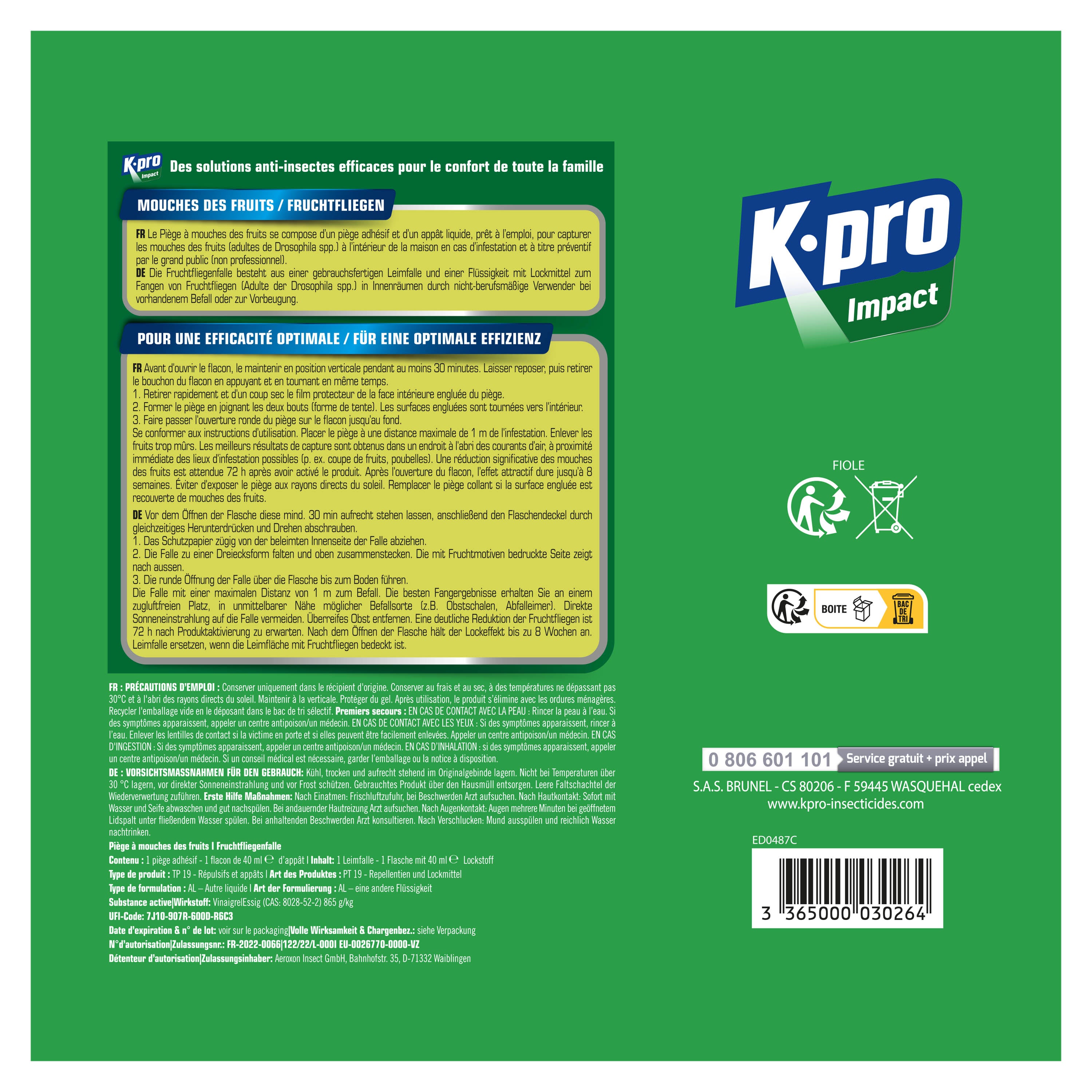 K.PRO - Piège à mouches des fruits
X1