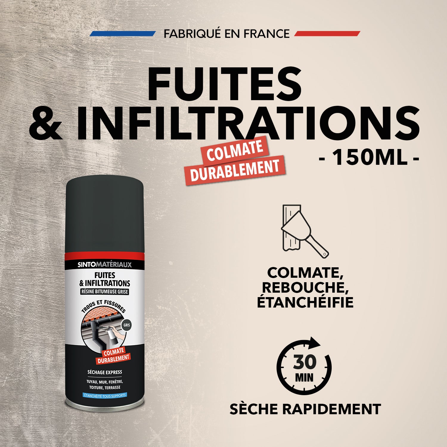 SINTO - Fuites et infiltrations 300ml Noir