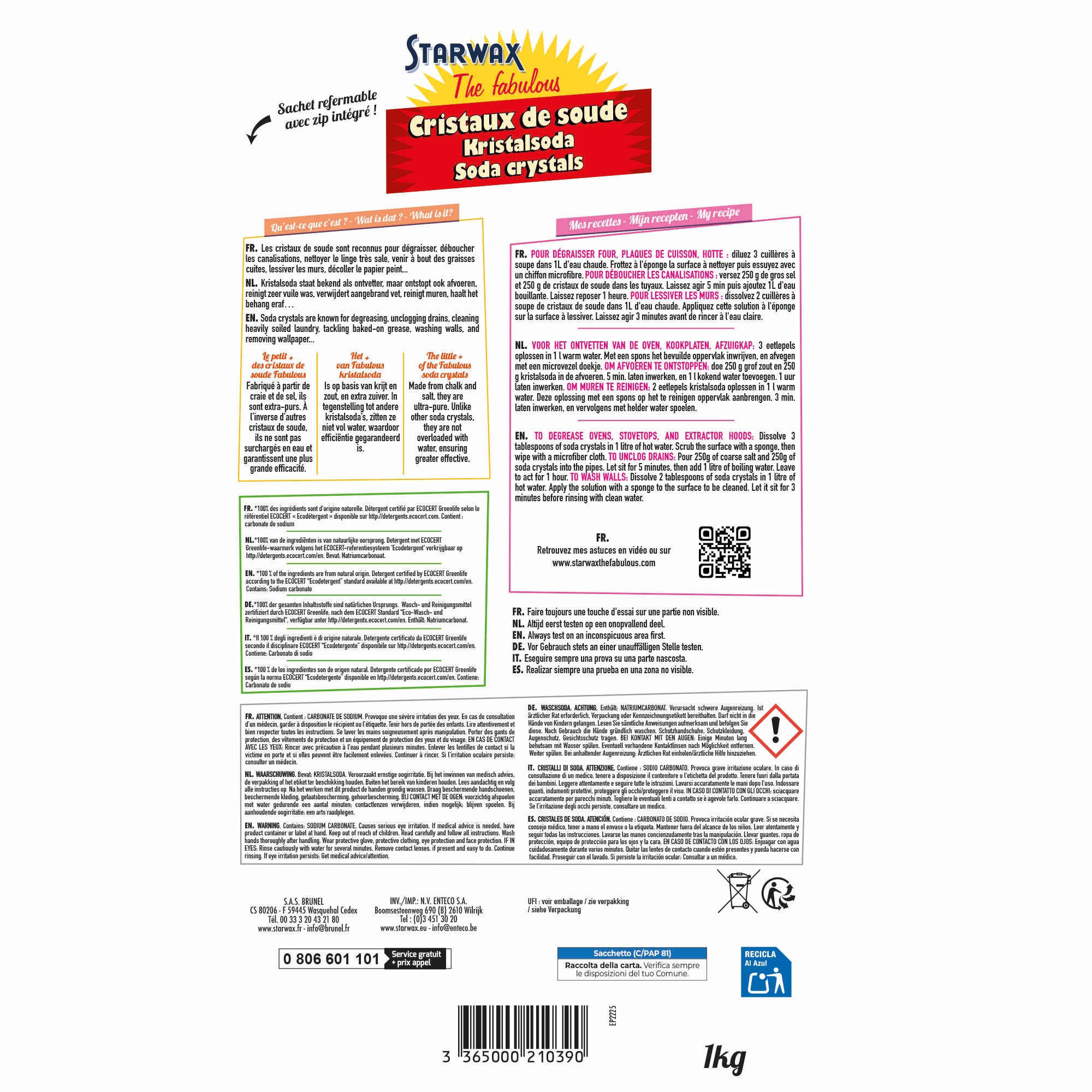 STARWAX FABULOUS - Cristaux de soude 480g