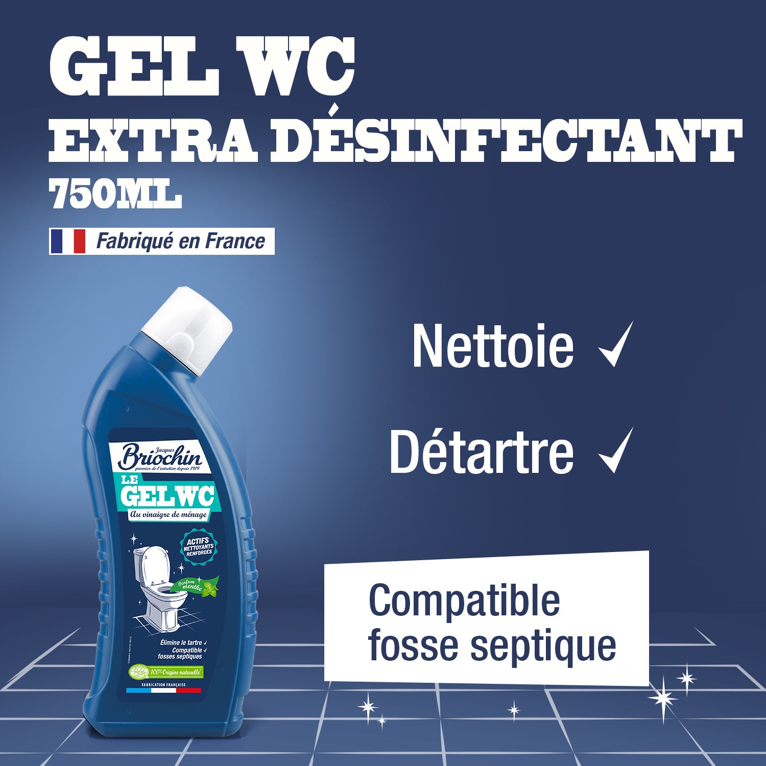 JACQUES BRIOCHIN - Gel WC désinfectant 750ml Eucalyptus