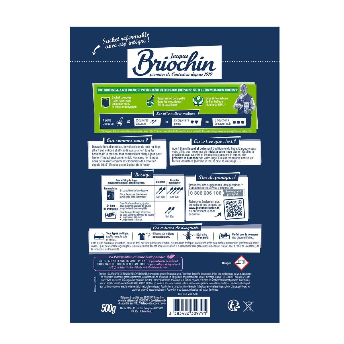 Lot de 3 raviveur de blancheur 500g