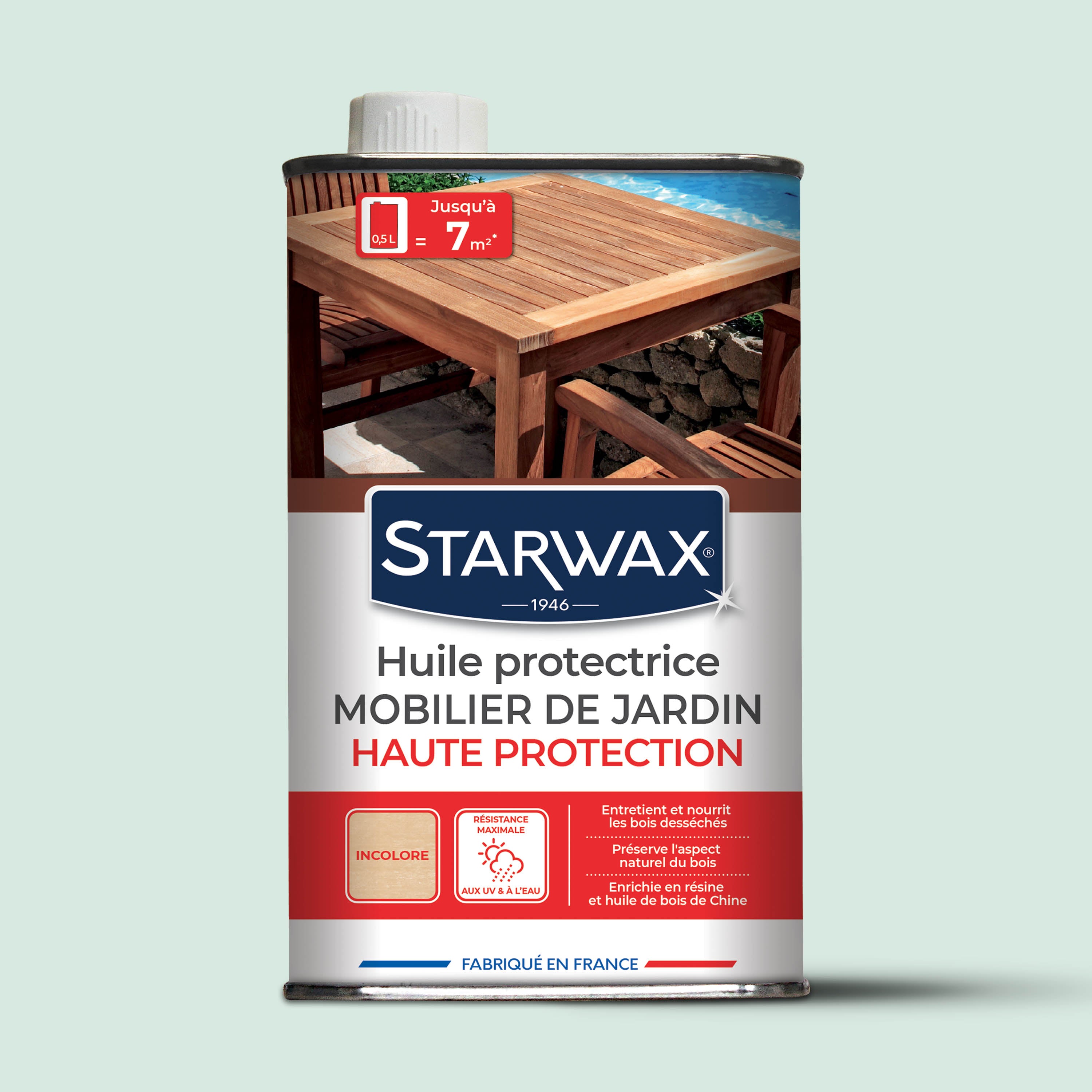 STARWAX - Huile protectrice formule enrichie pour mobilier de jardin en bois 500ml