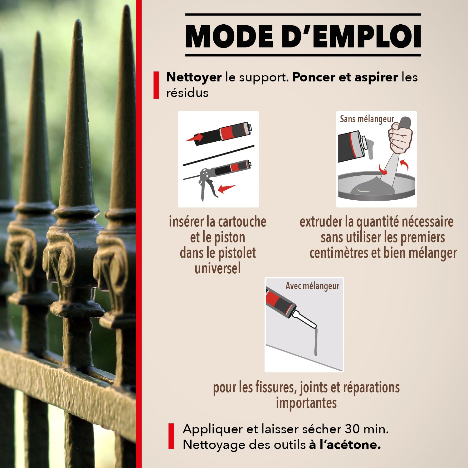 SINTO - Répare métal standard 120g Blanc