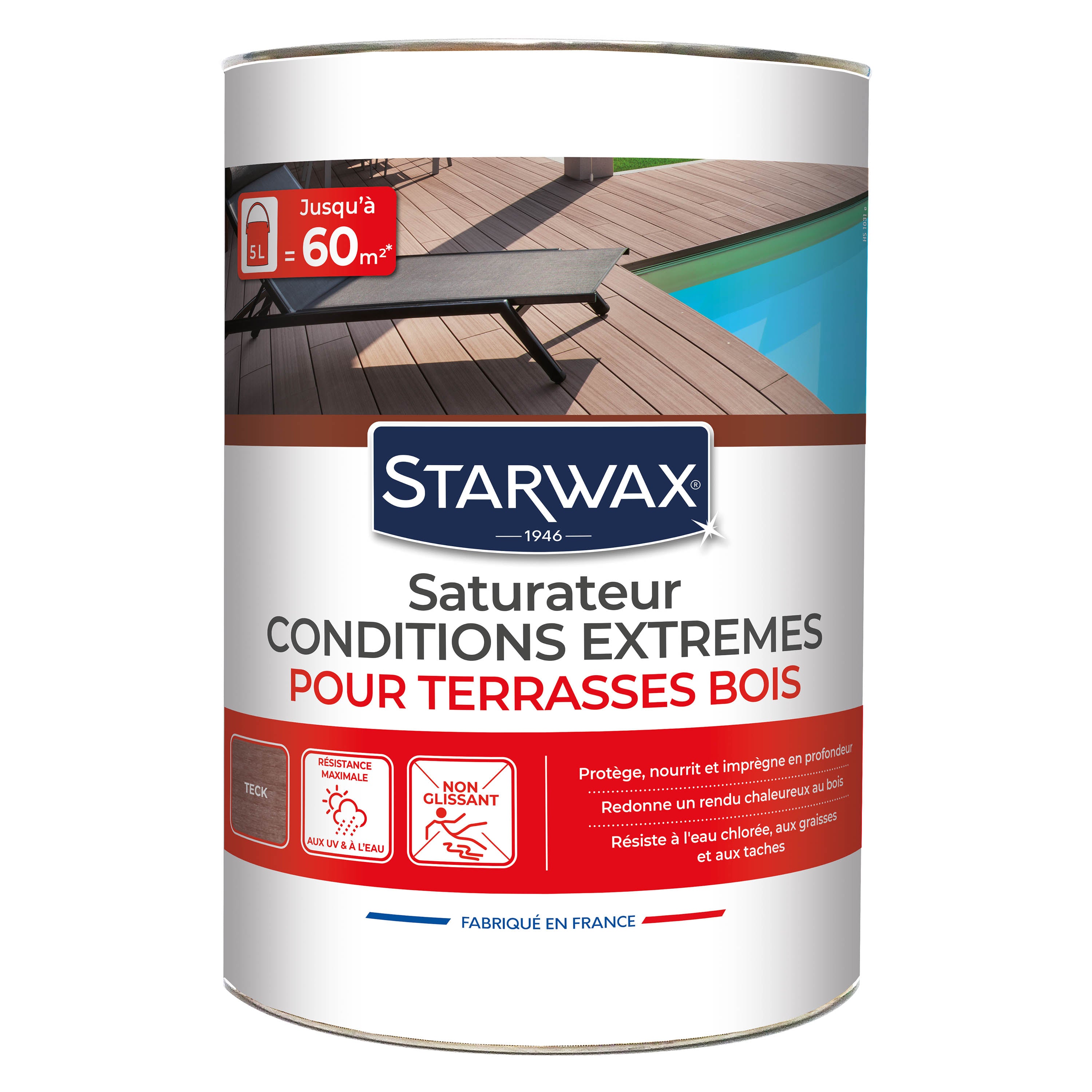 STARWAX - Saturateur bois extérieurs conditions extrêmes
1L Incolore