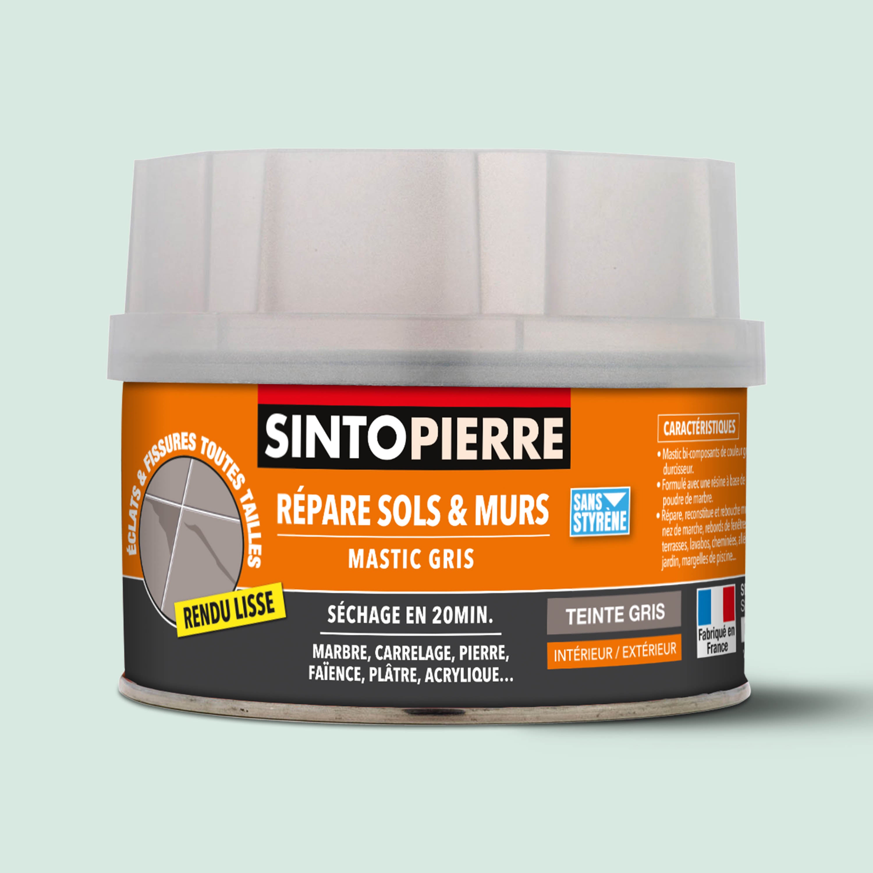 SINTO - Répare sols et murs gris (ardoise, marbre, pierre bleue, béton ciré) 280g Gris