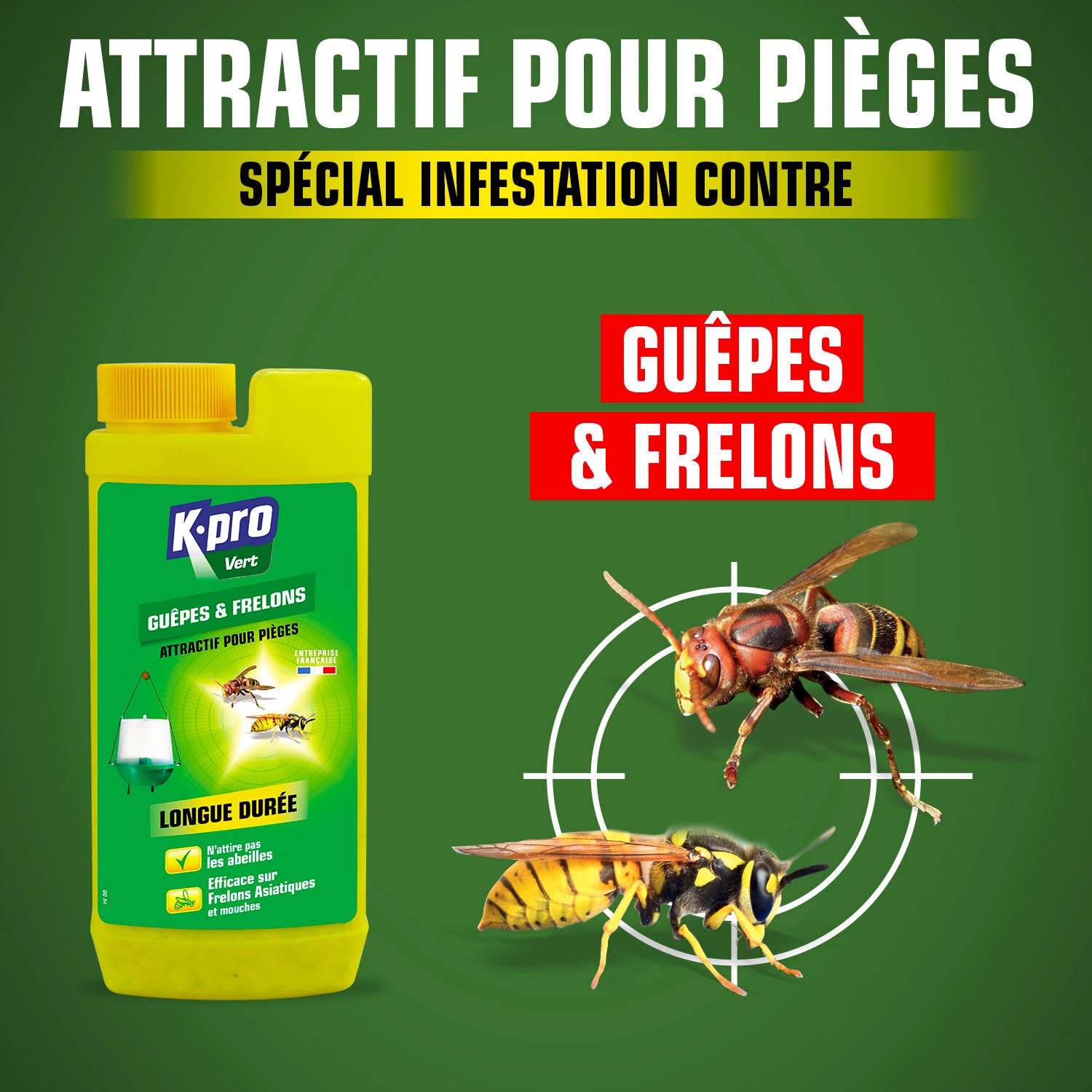 K.PRO - Attractif piège à guêpes et frelons 375g