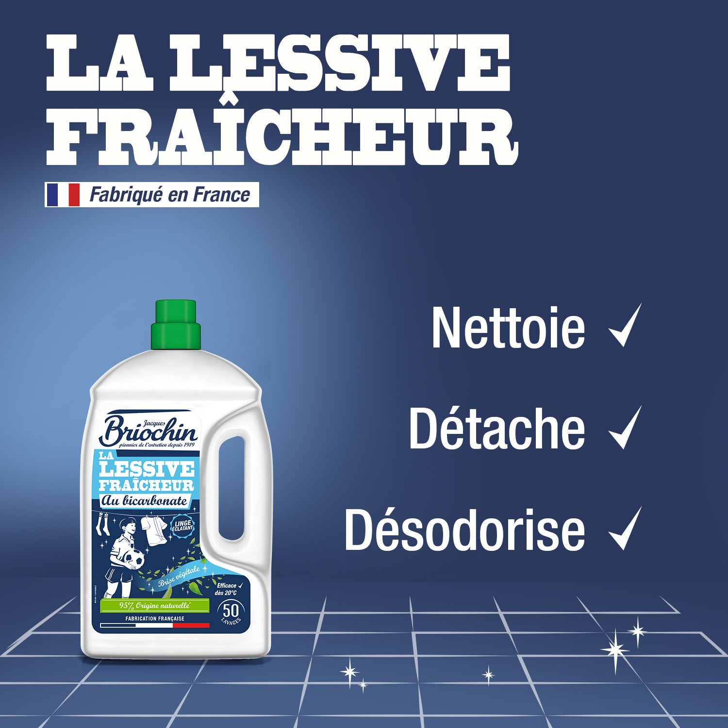 JACQUES BRIOCHIN - Ma lessive au bicarbonate - Brise végétale 2,27l Brise Végétale