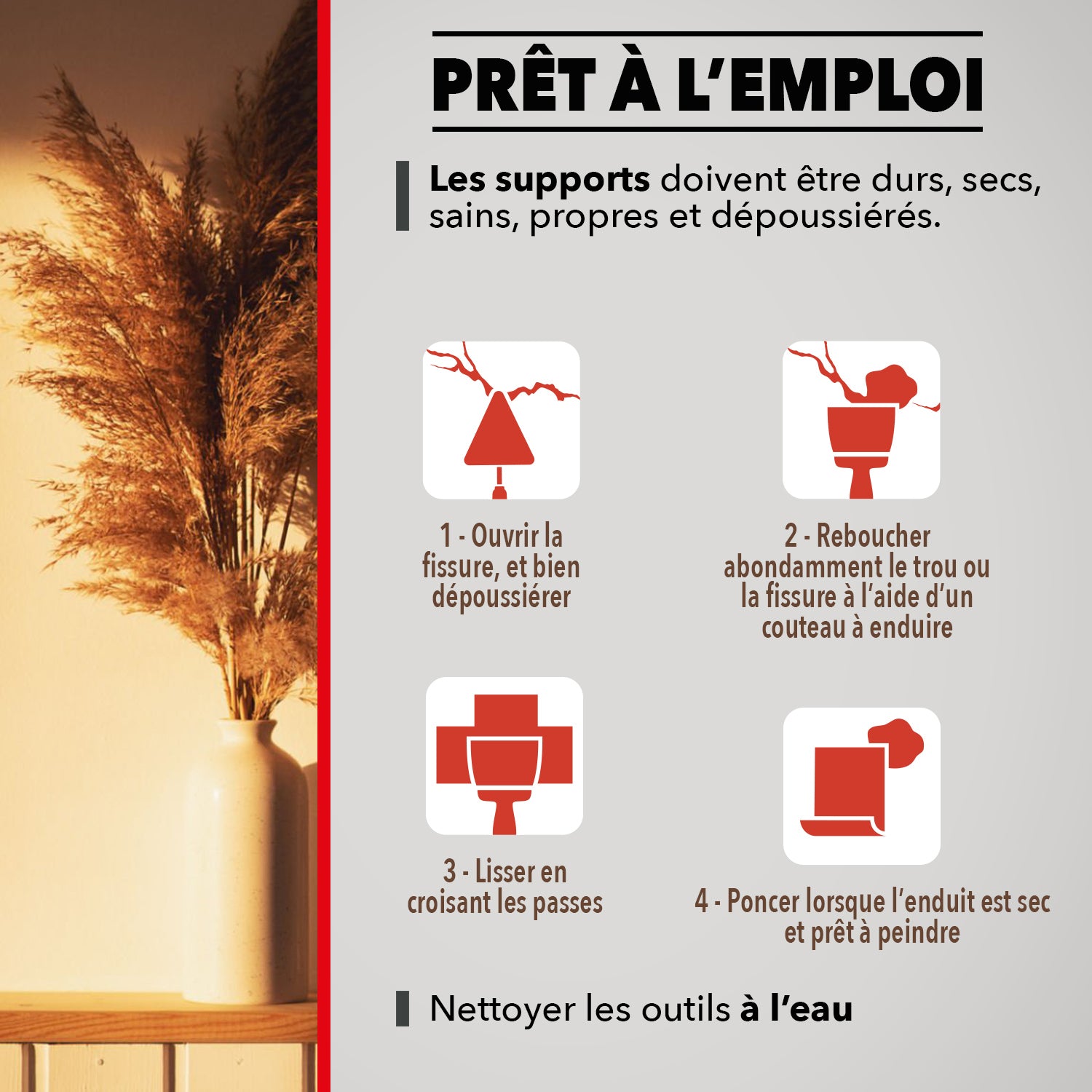 SINTO - Enduit rebouchage pâte 1kg Blanc