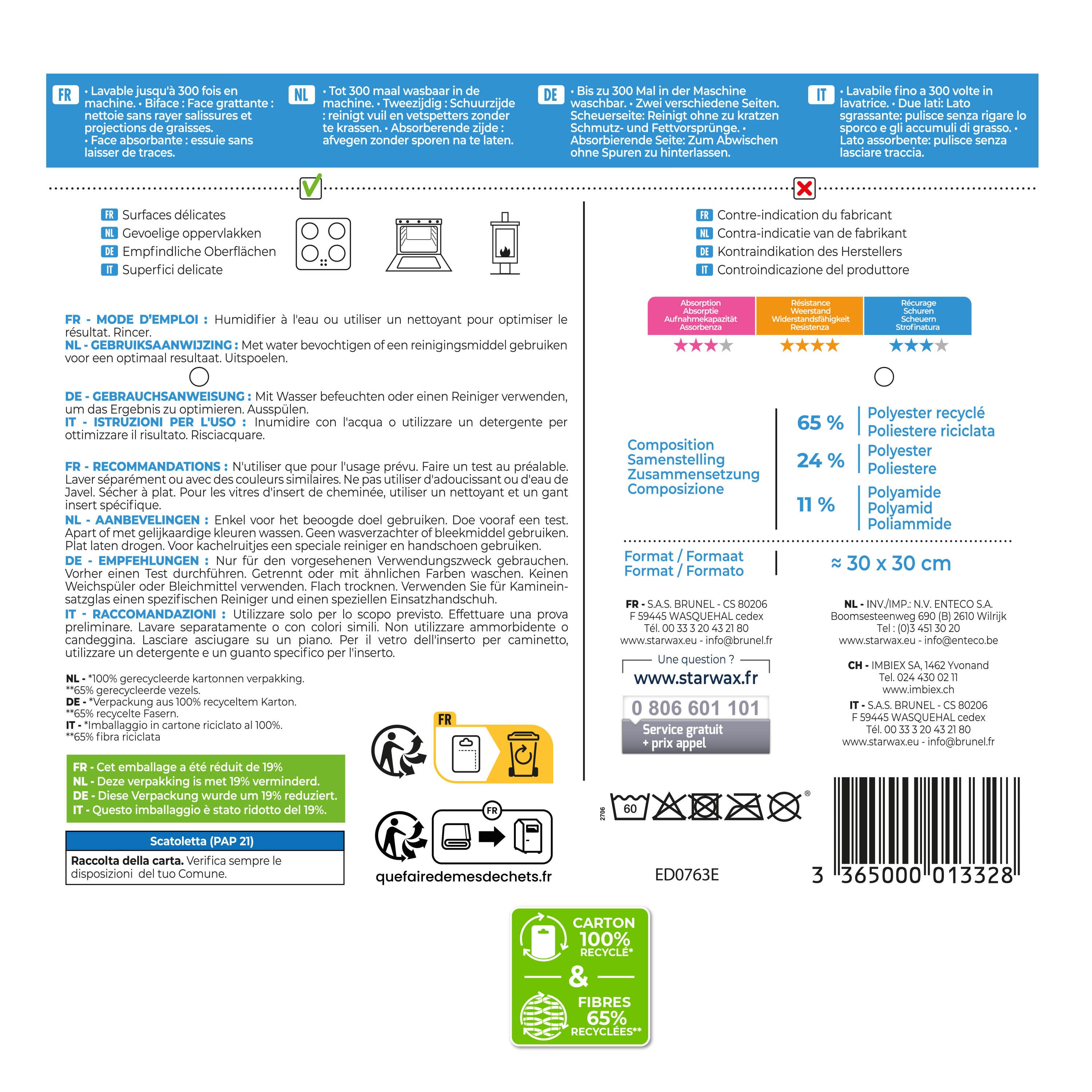 STARWAX - Microfibre Induction et Vitroceram X1
