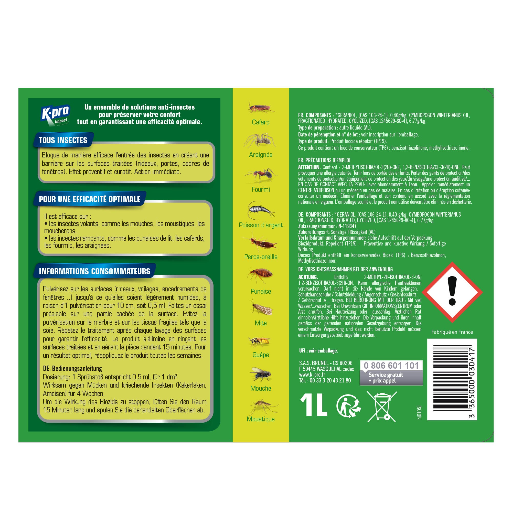 K.PRO - Pulvérisateur Barrière tous insectes K.Pro Impact 1L