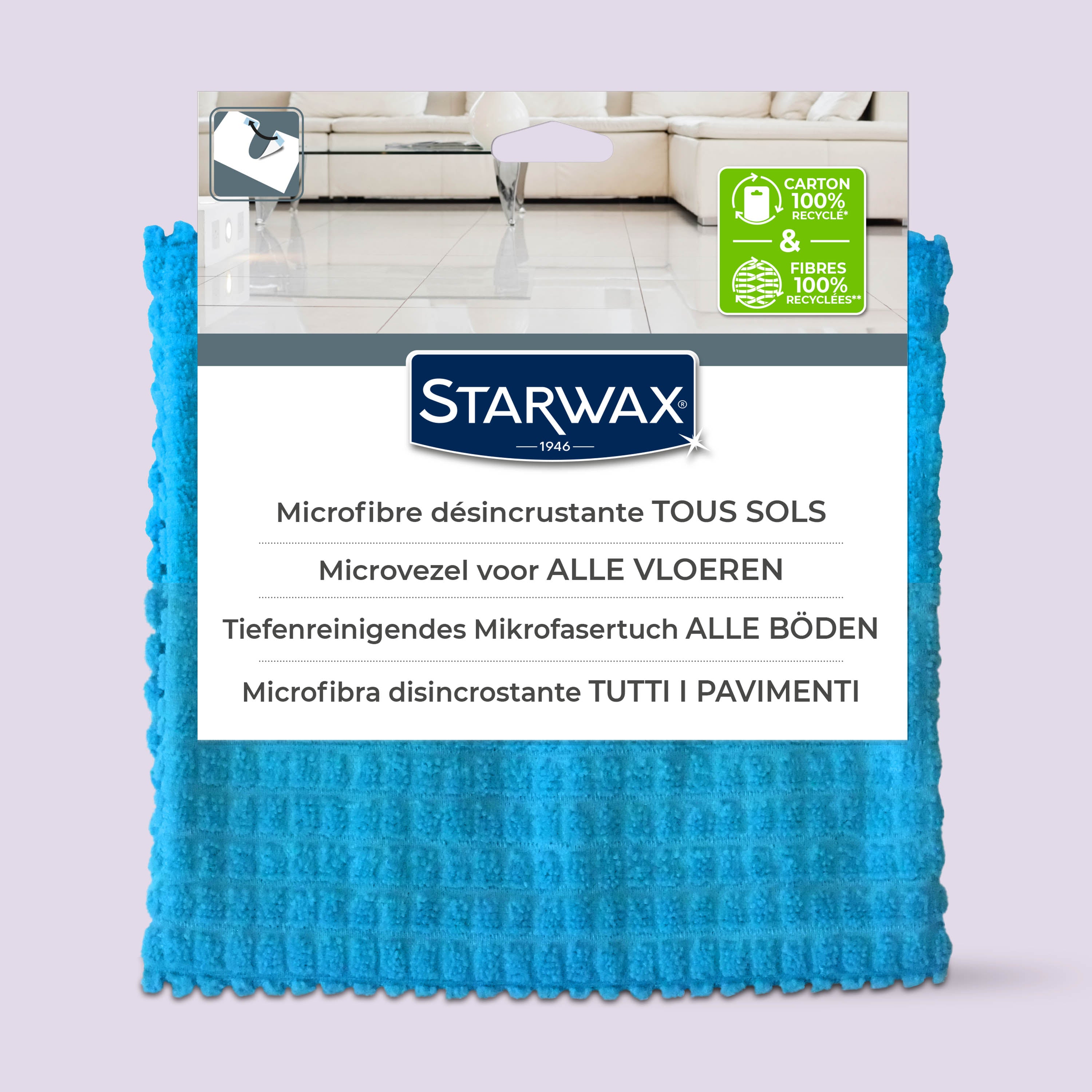 STARWAX - Serpillière microfibre désincrustante pour sols intérieurs X1