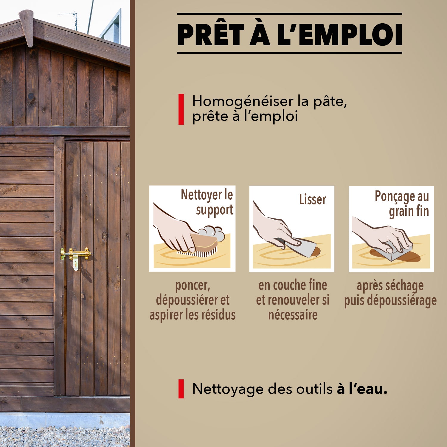 SINTO - Lisse parfaitement le bois 250g Bois clair