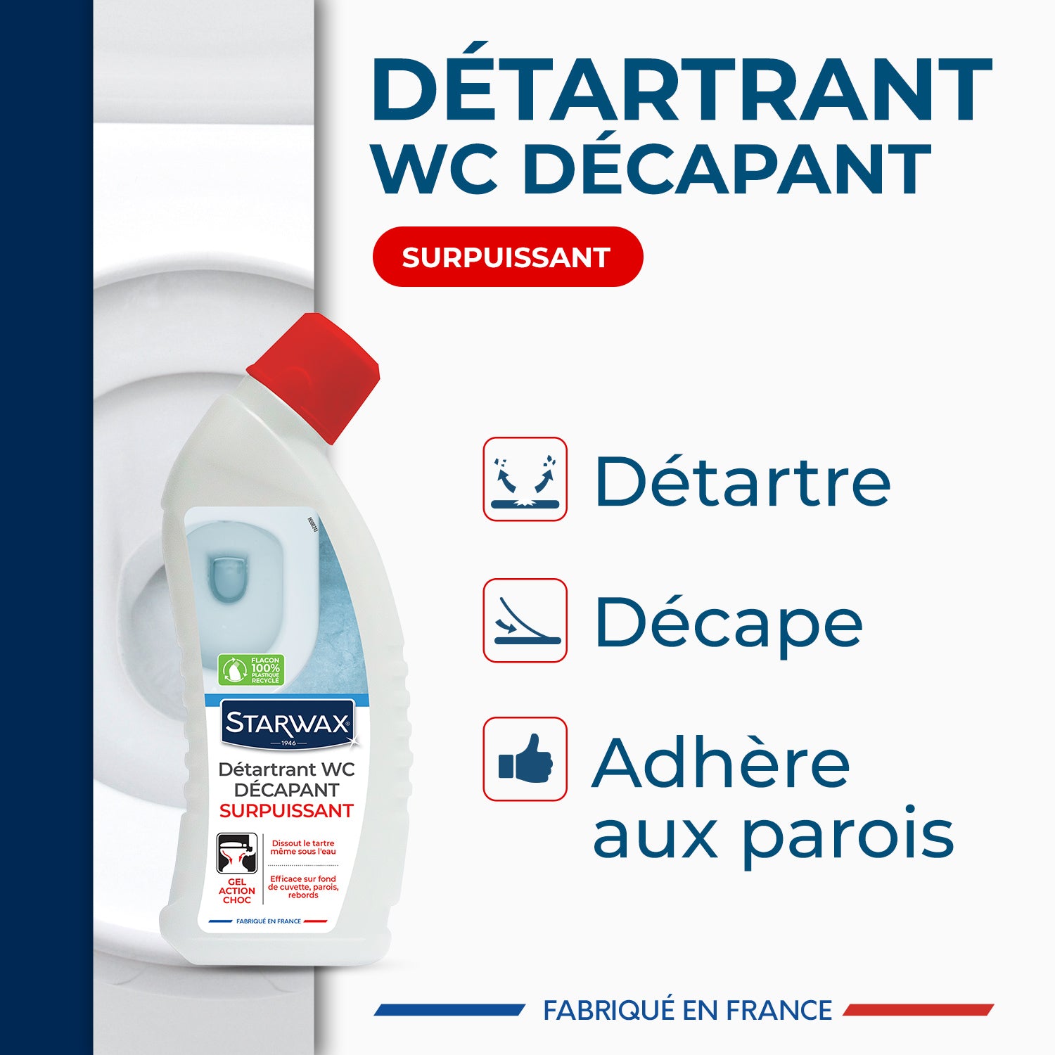 STARWAX - Détartrant surpuissant gel pour WC 750ml