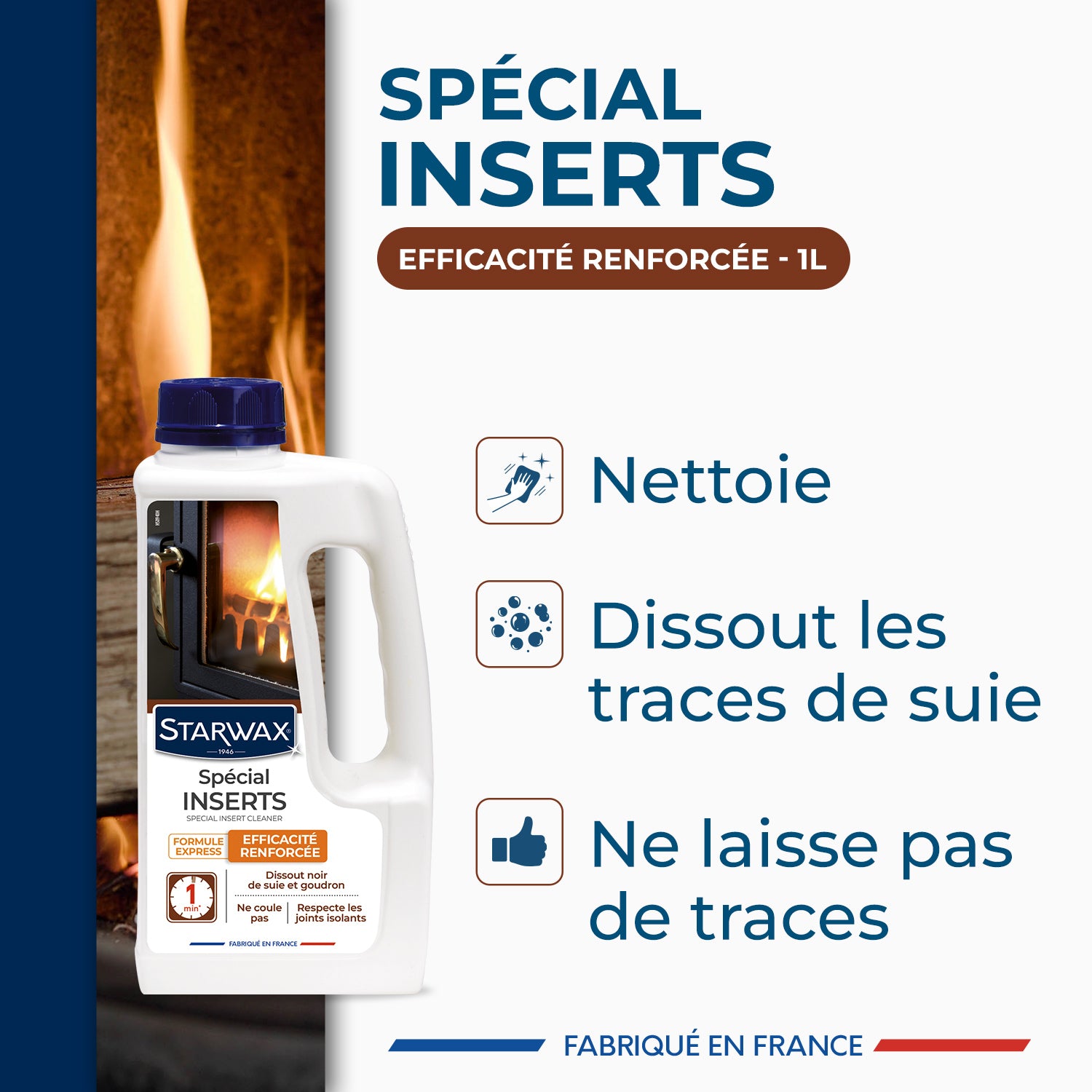 STARWAX - Nettoyant express inserts pour poêle & cheminée
500ml
