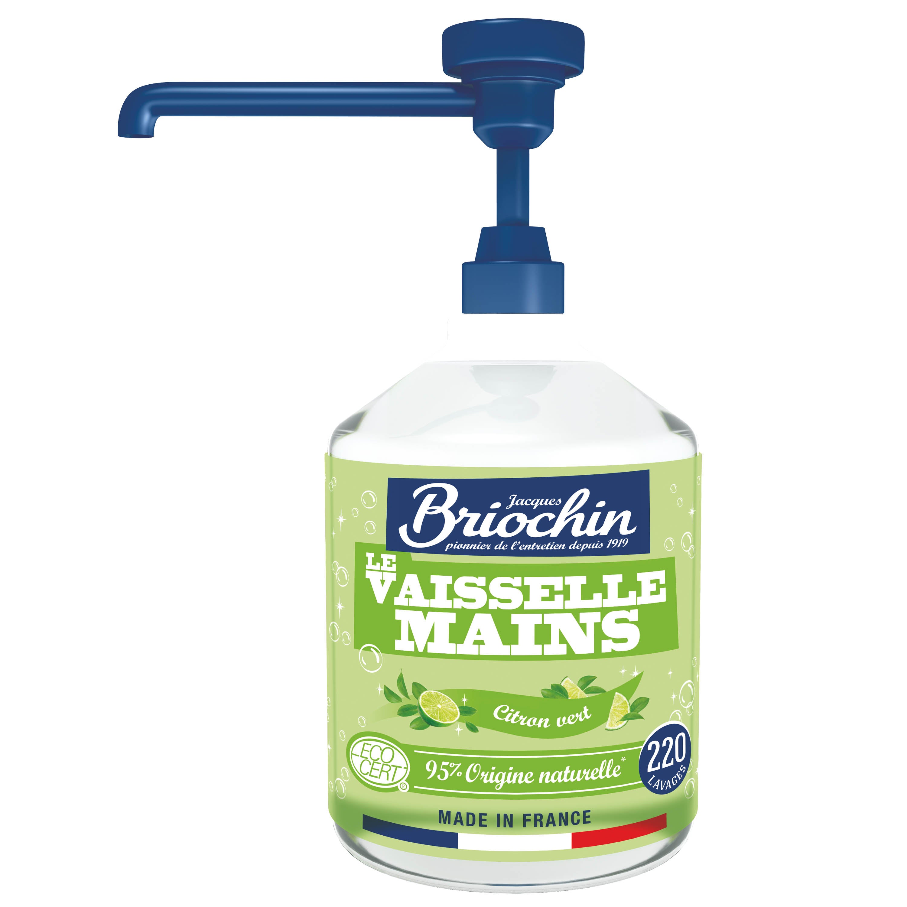 JACQUES BRIOCHIN - Liquide Vaisselle Mains Bicarbonate de soude & Citron vert 500ml Citron Vert