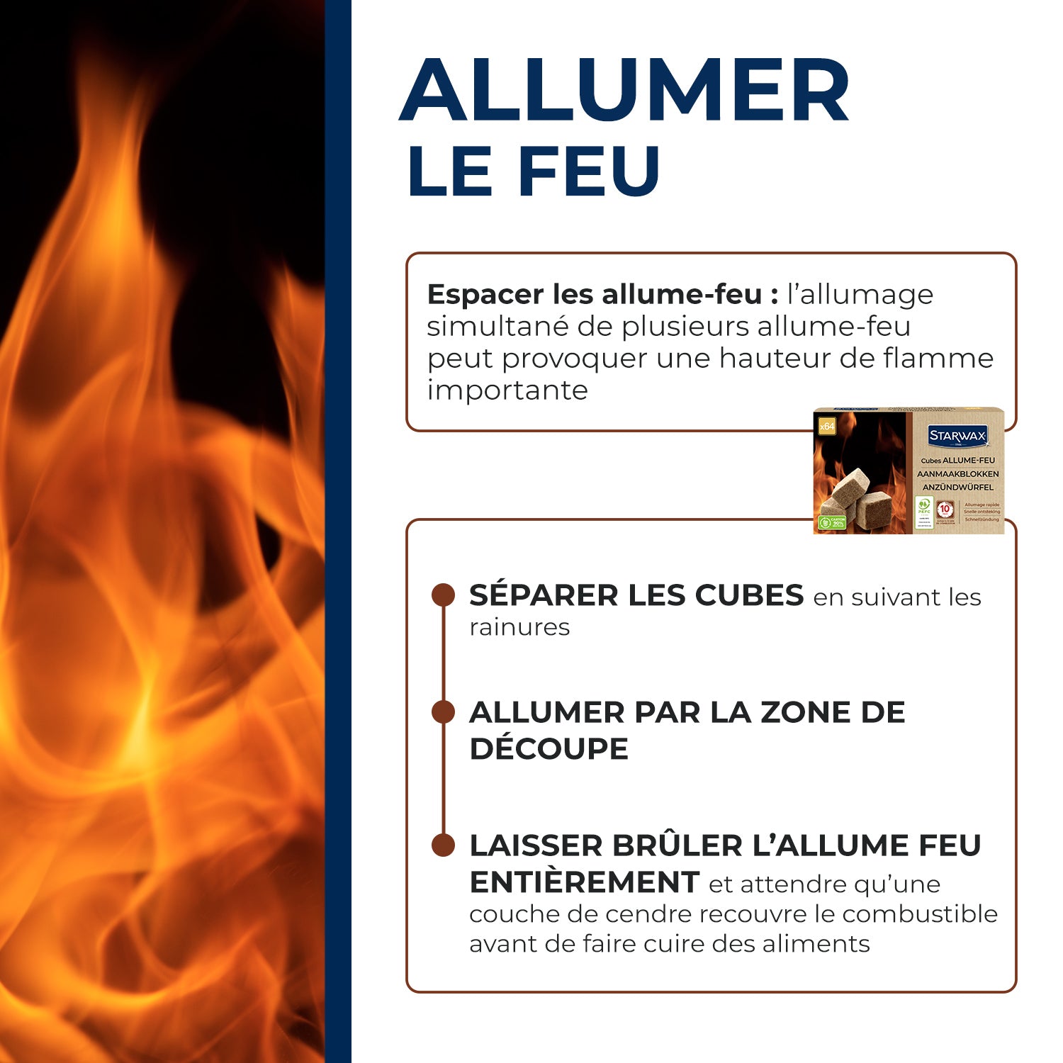 STARWAX - Cubes allume feu PEFC X32