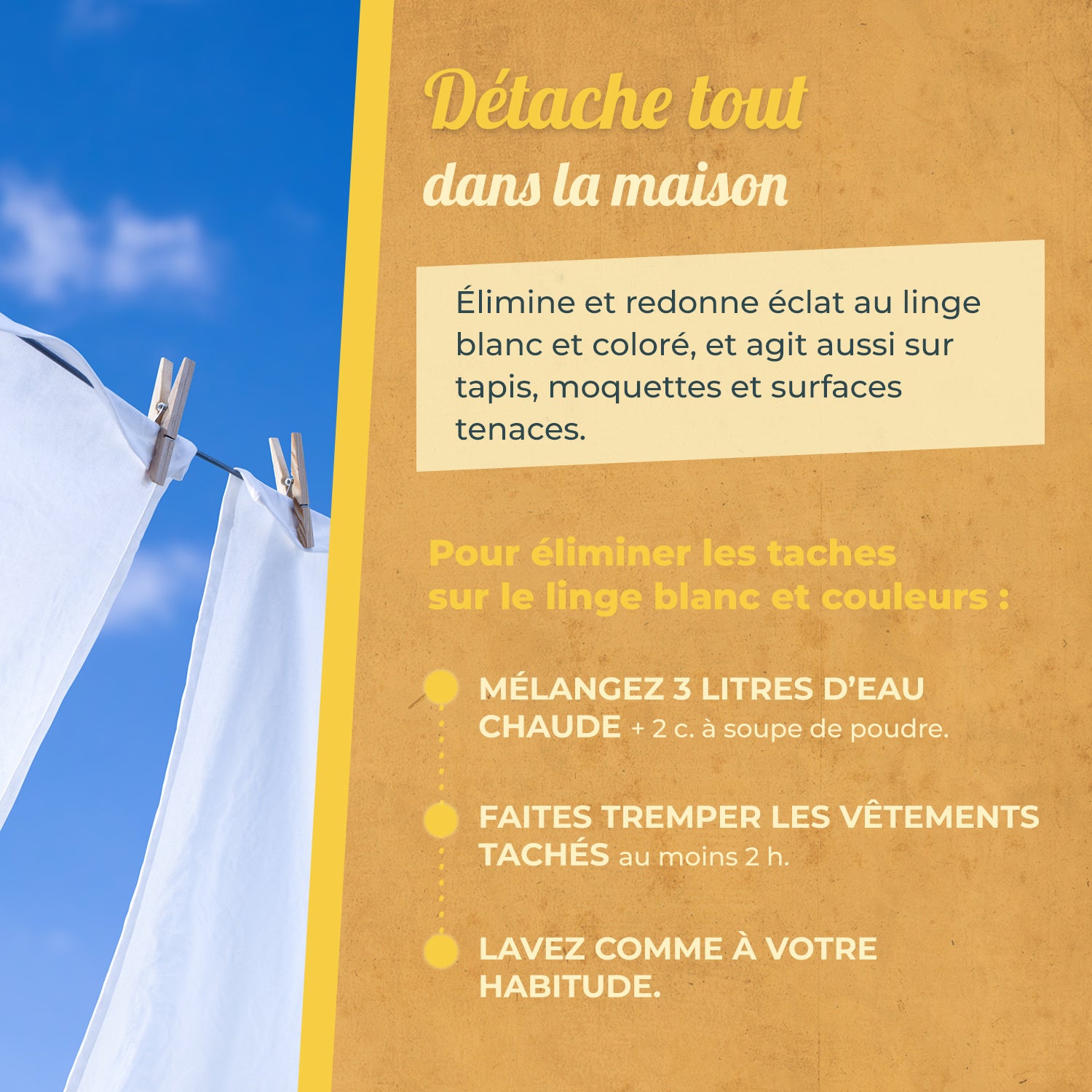 STARWAX FABULOUS - Ma poudre détachante & raviveur de blancheur au percarbonate de soude – Pot pratique 400g