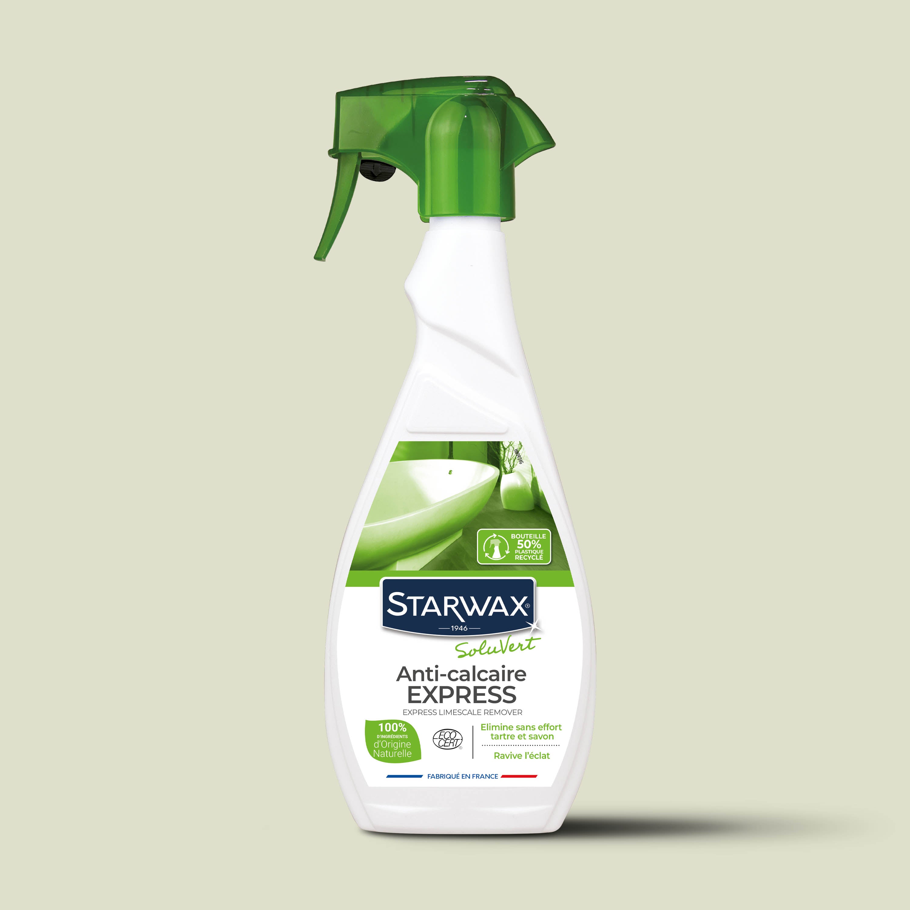 STARWAX SOLUVERT - Anti-calcaire express pour salle de bains 500ml