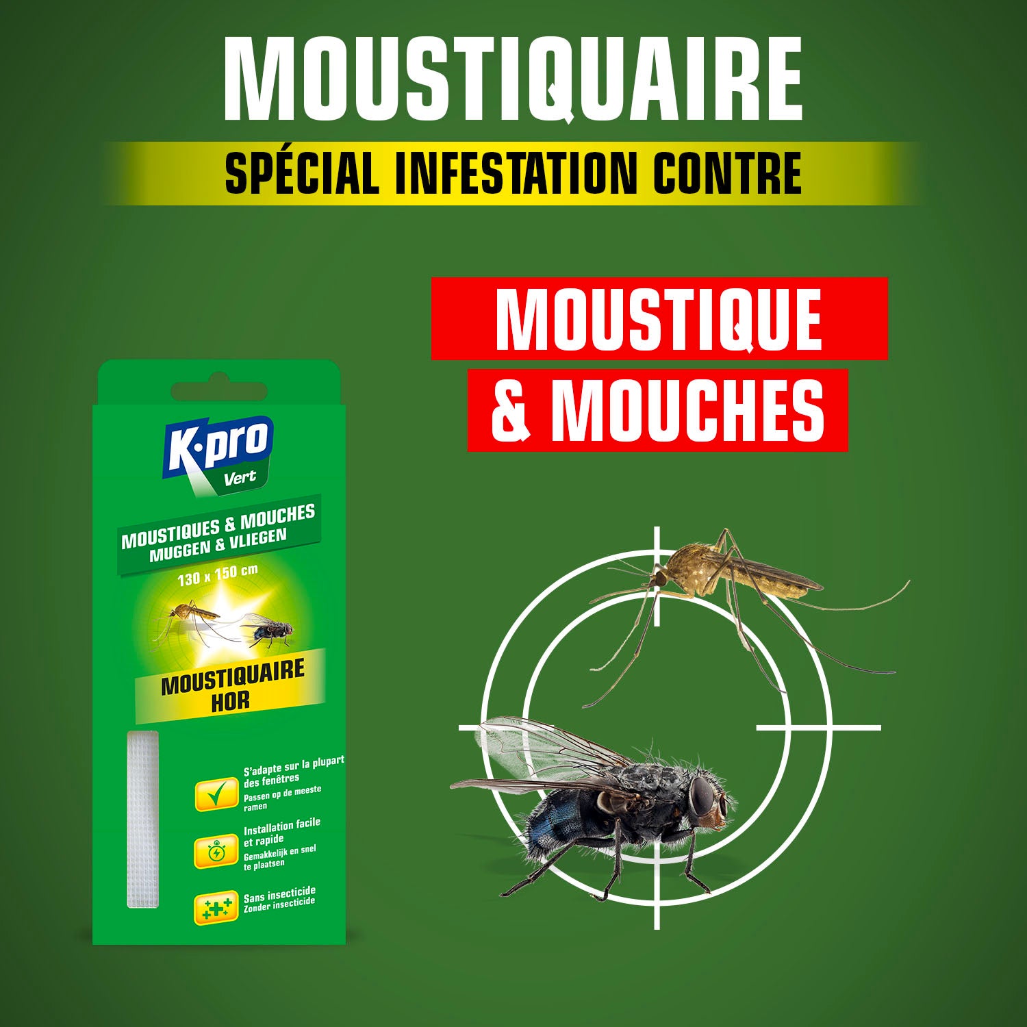 K.PRO - Moustiquaire moustiques et mouches X1