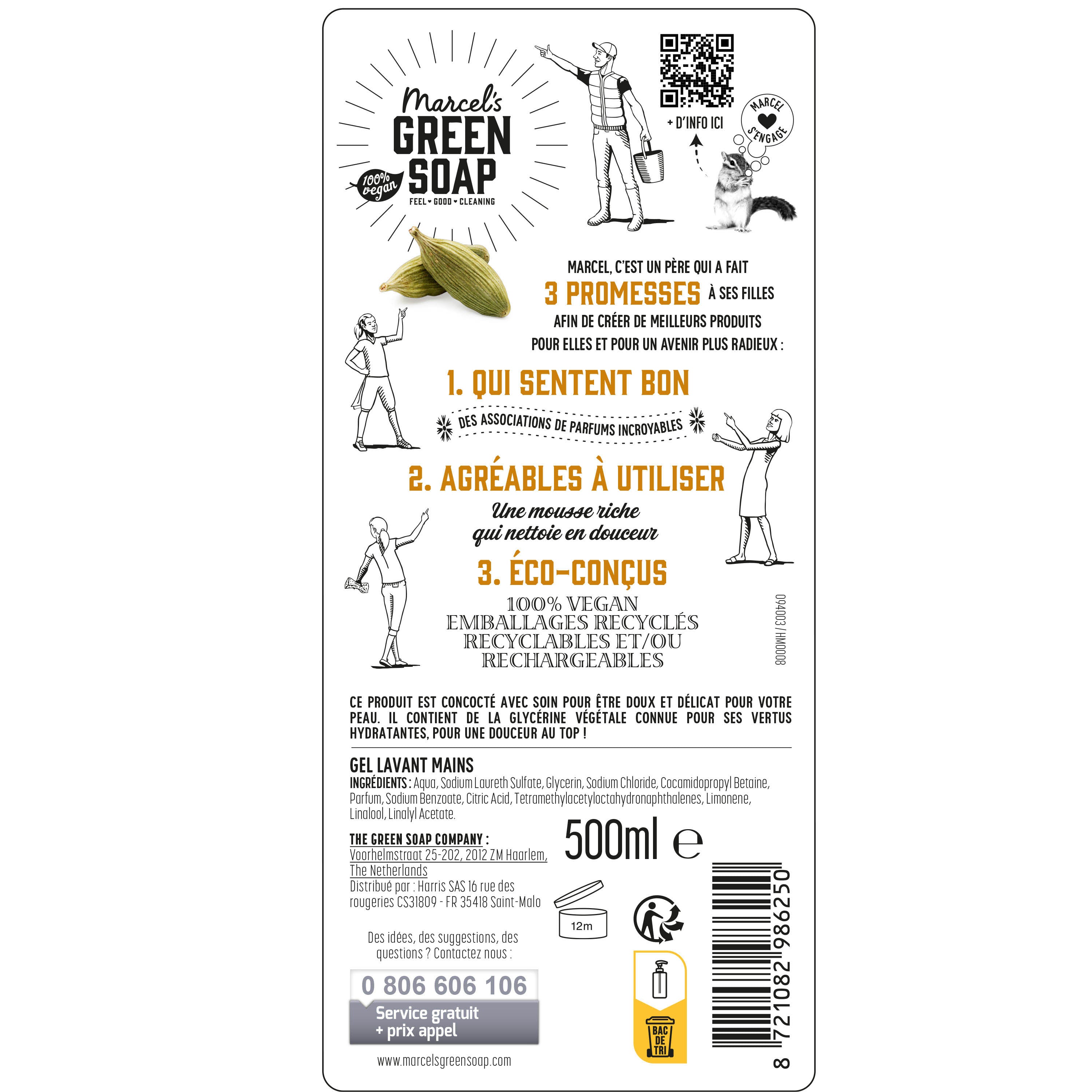 MARCEL'S GREEN SOAP - Le Gel Lavant Mains Bois de santal & Cardamome 250ml Bois de santal & Cardamome