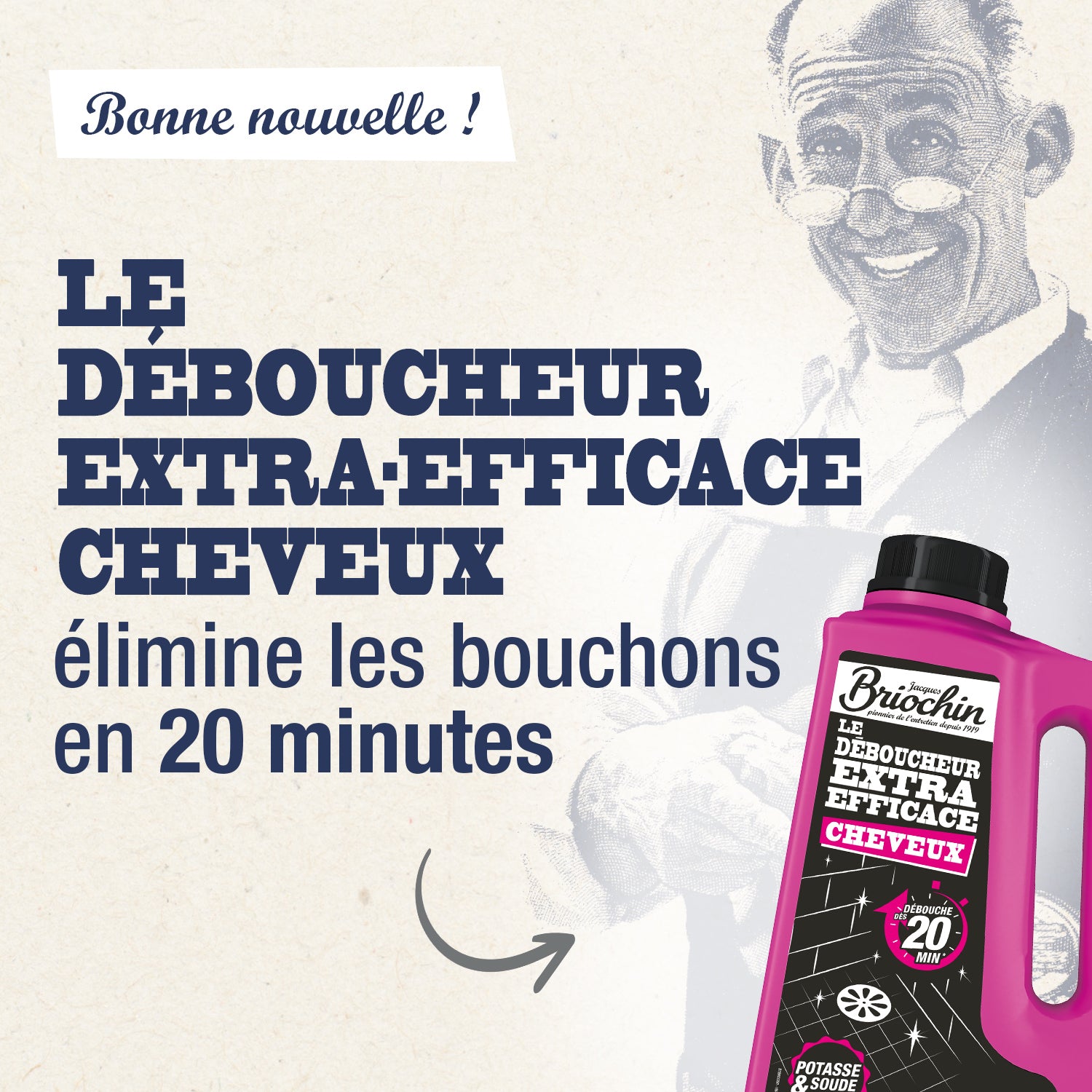 JACQUES BRIOCHIN - Le déboucheur extra efficace cheveux 900ml Sans parfum