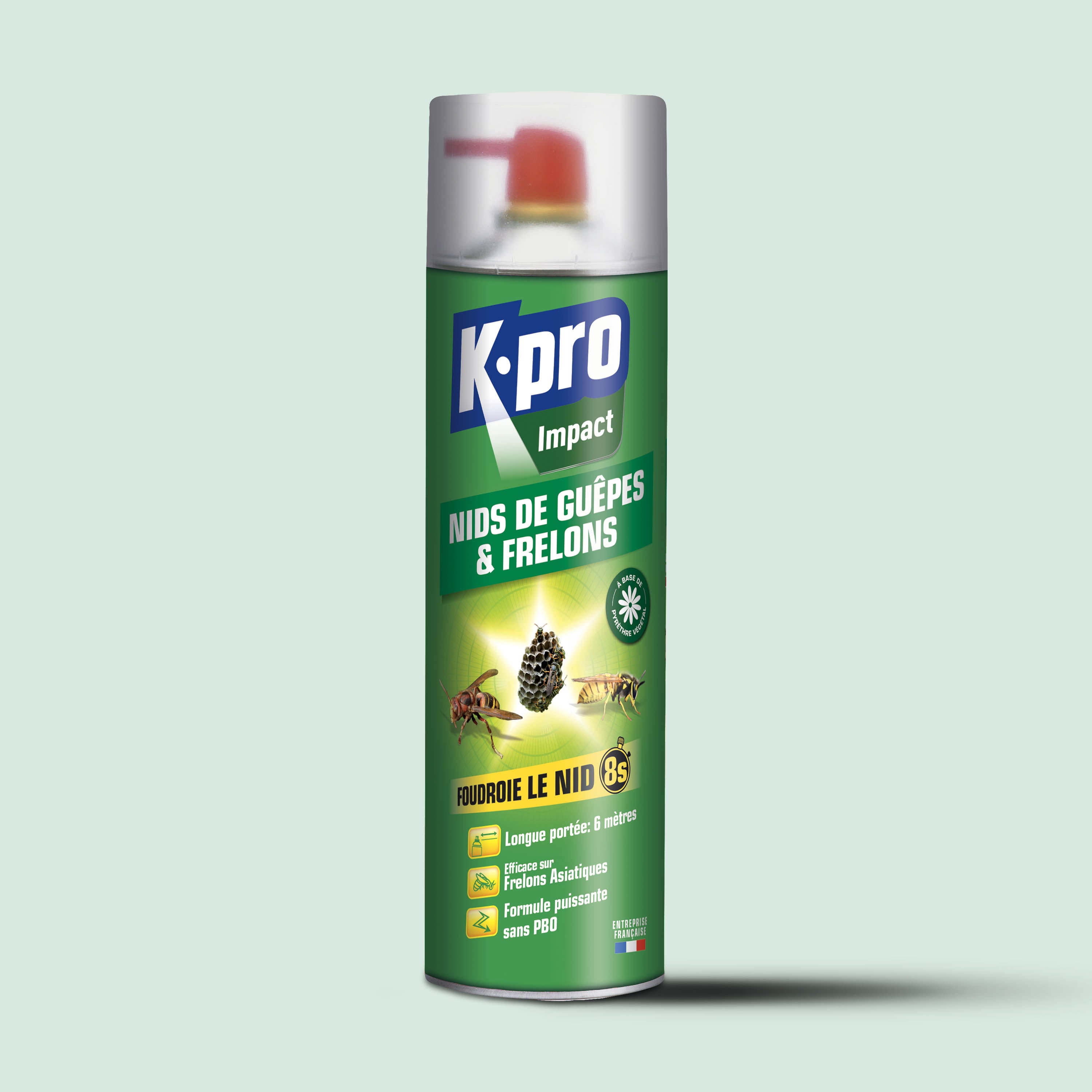 K.PRO - Aérosol foudroyant nids de guêpes et frelons 500ml