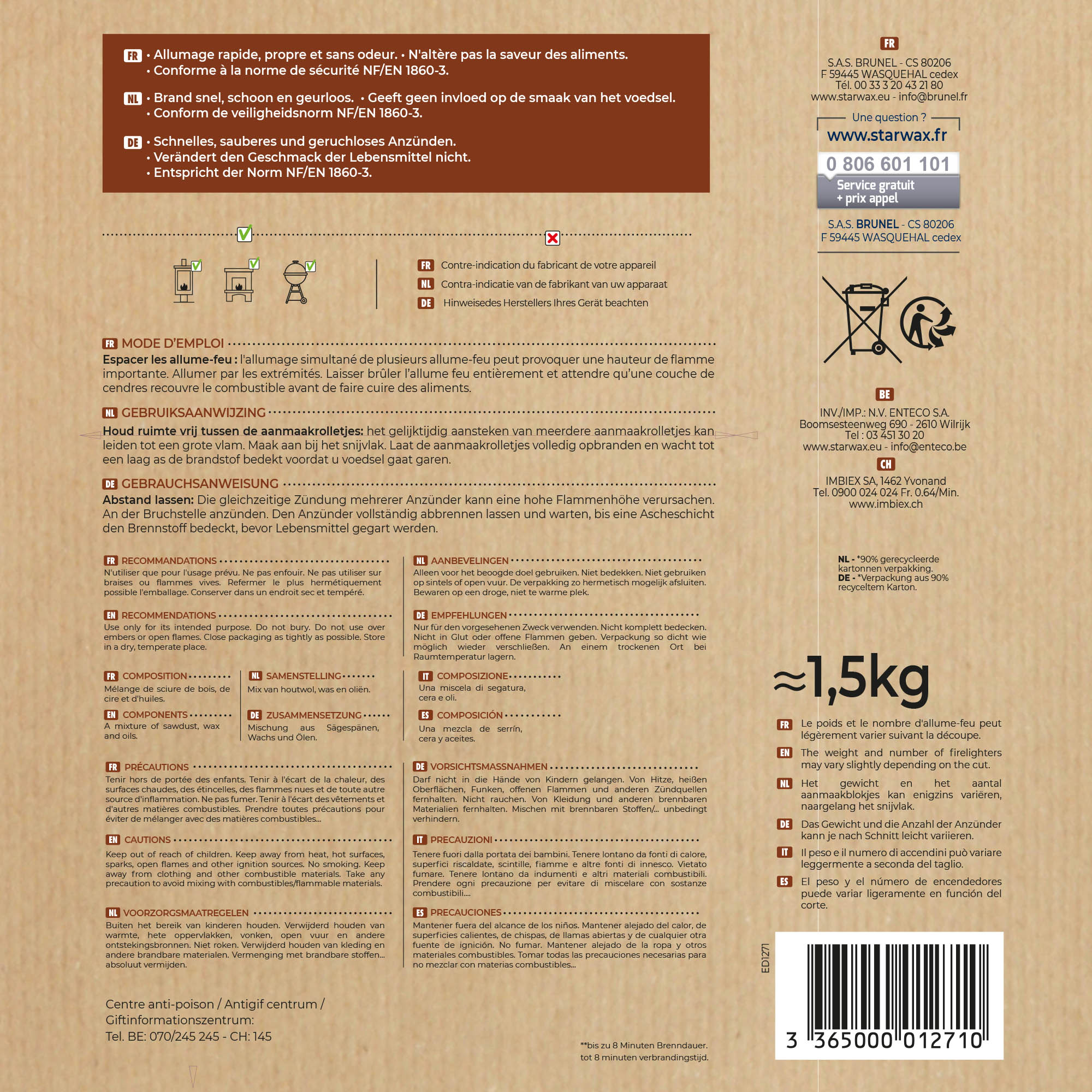 STARWAX - Rouleaux allume feu FSC® X50