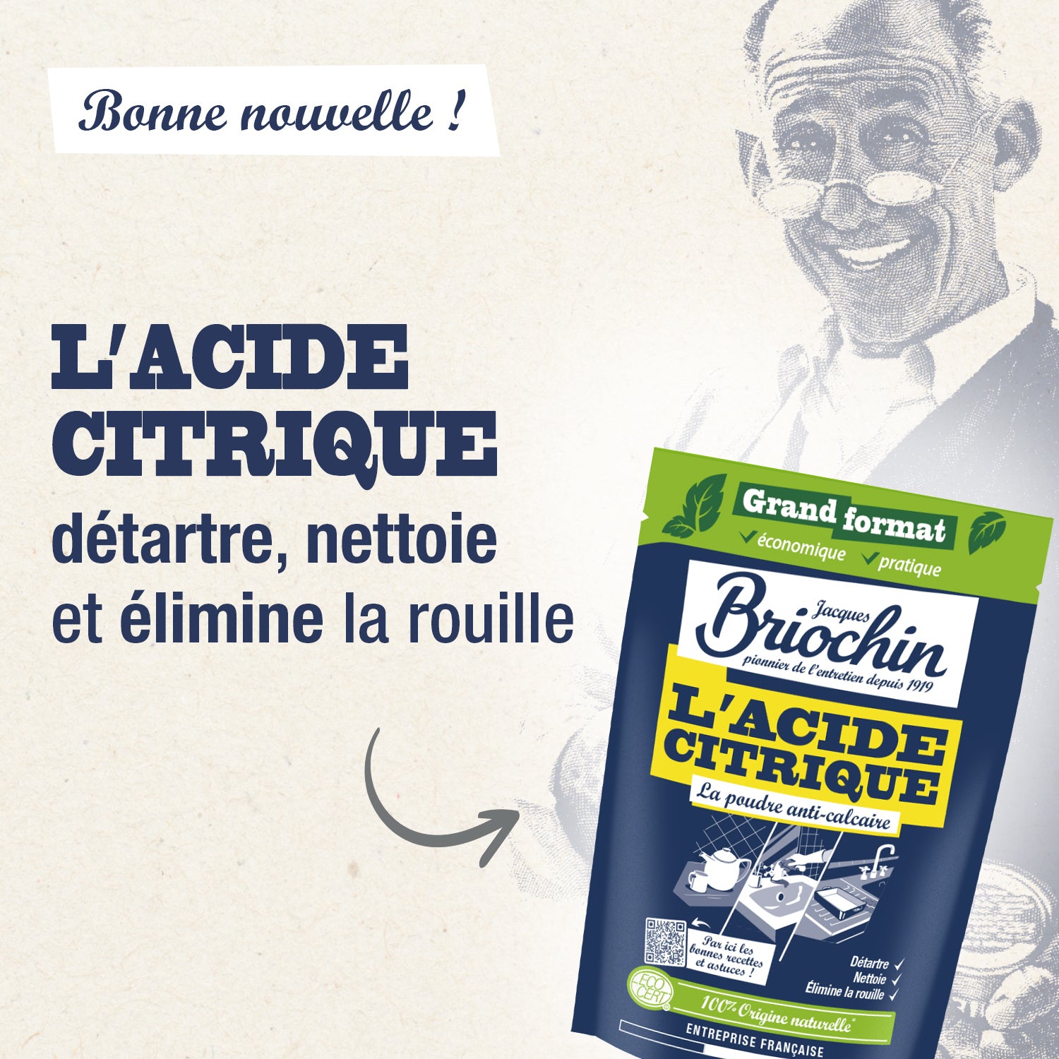JACQUES BRIOCHIN - L'Acide Citrique grand format 900g