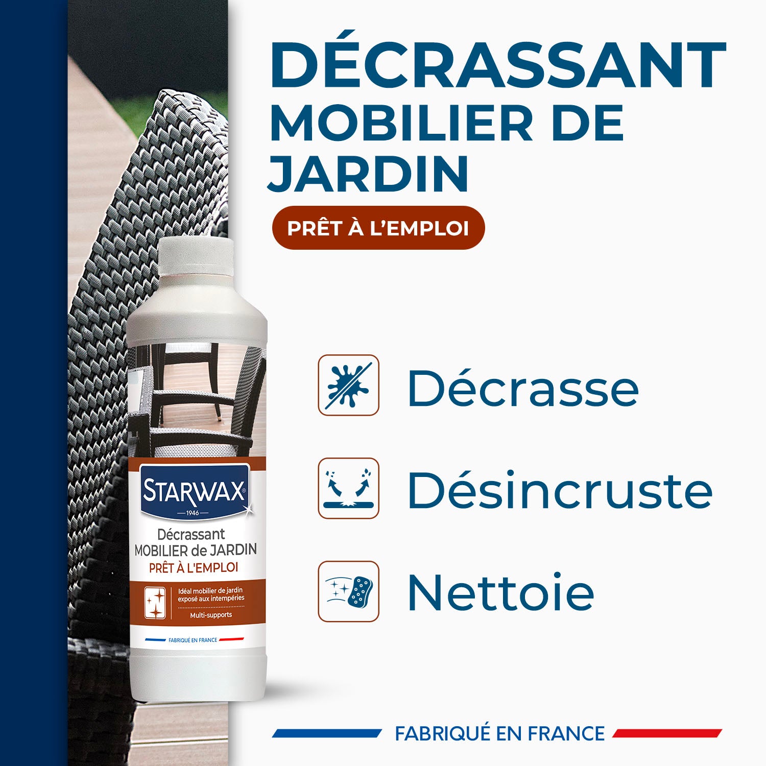 STARWAX - Décrassant multi-supports pour mobilier de jardin 500ml