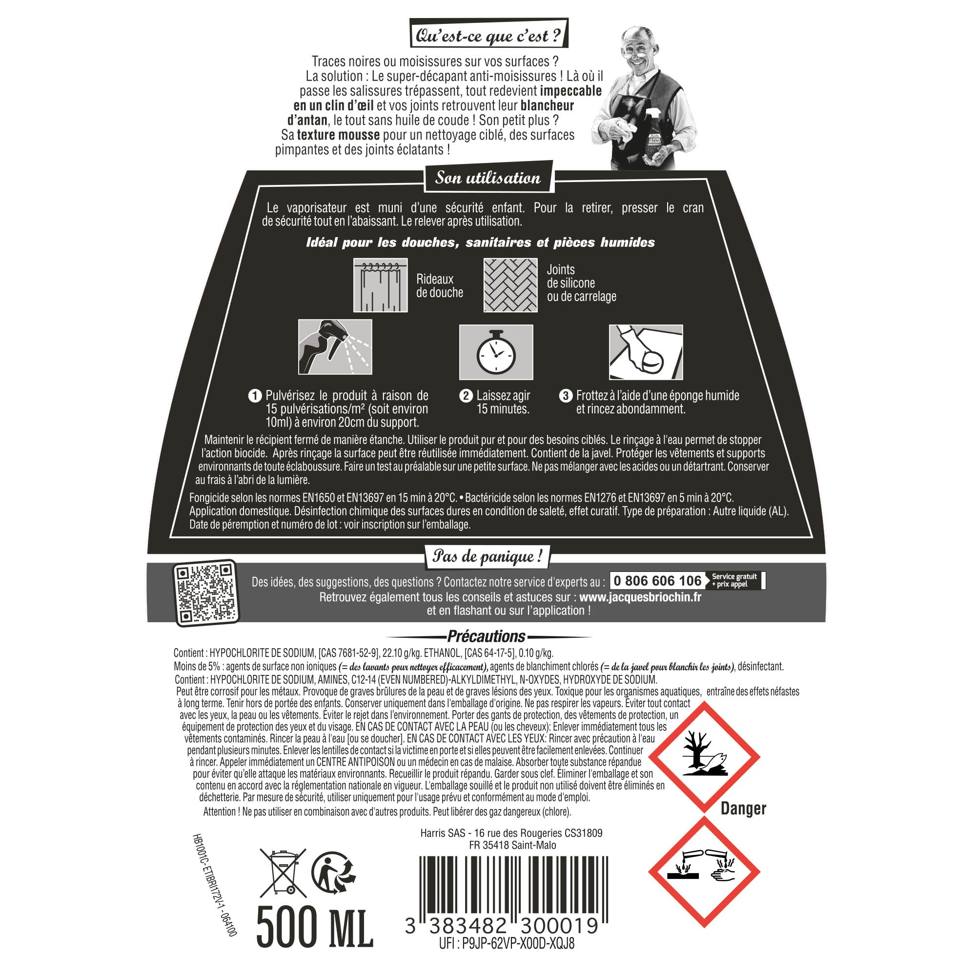 JACQUES BRIOCHIN - Super décapant anti-moisissures 500ml