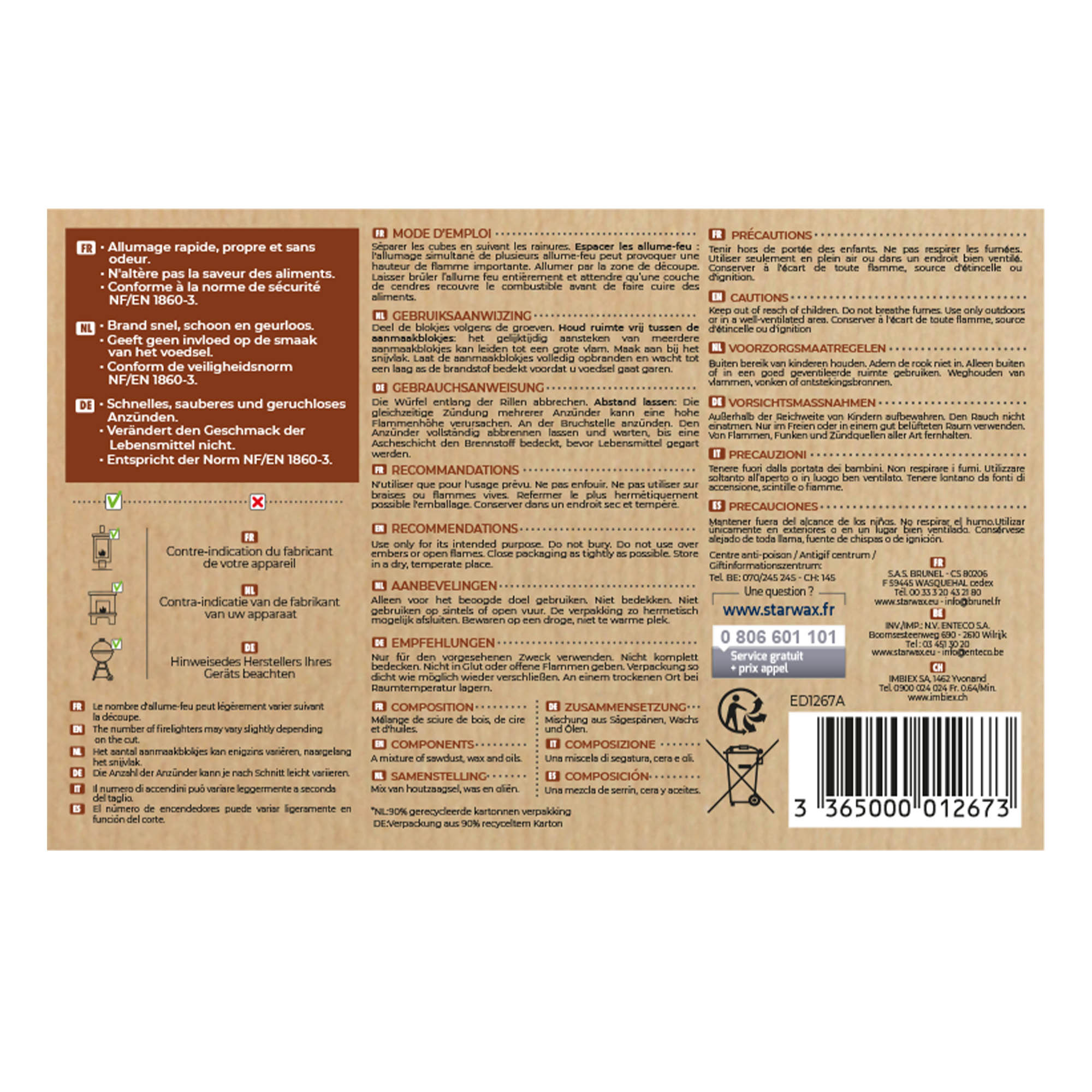 STARWAX - Cubes allume feu PEFC X32