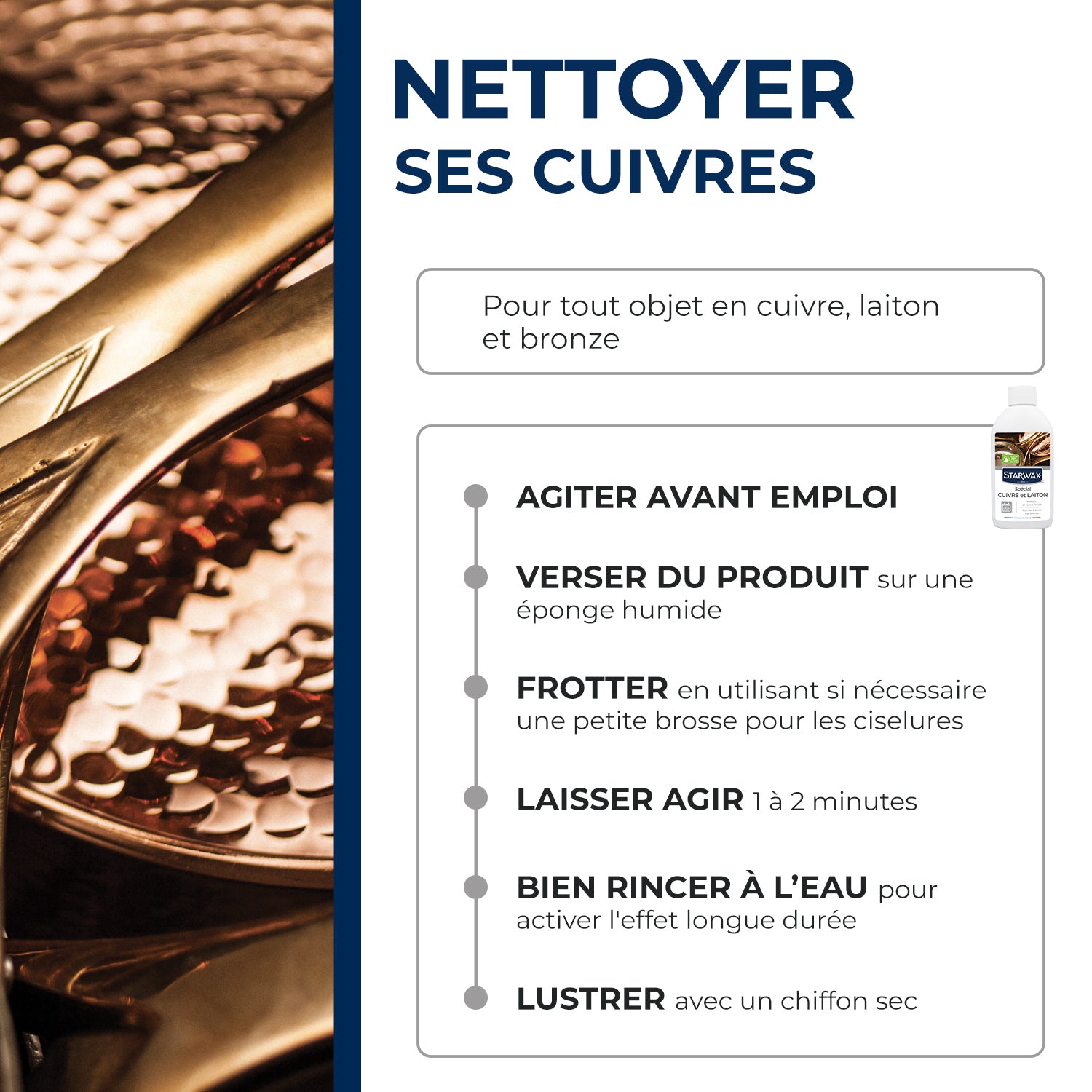 STARWAX - Nettoyant cuivre laiton & bronze 250ml