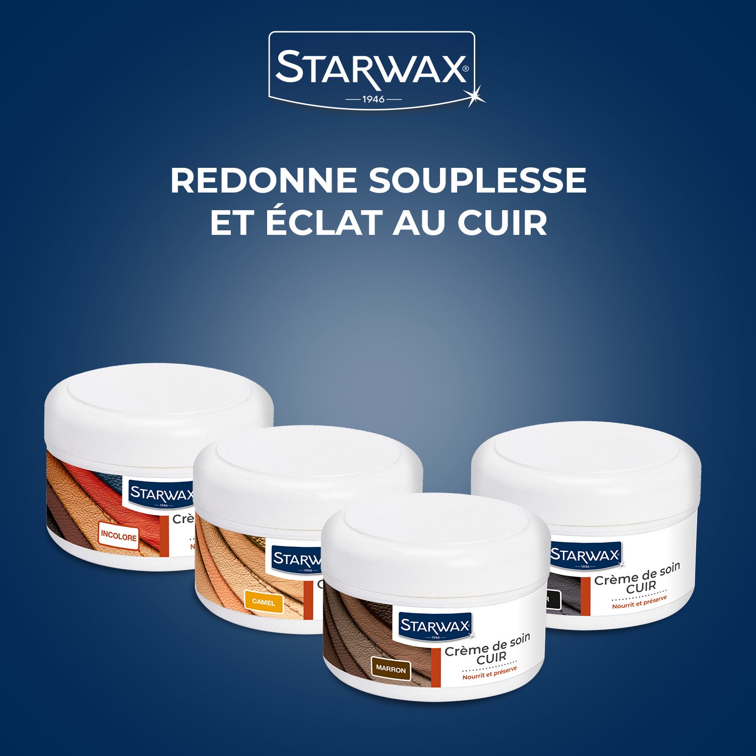 STARWAX - Crème de soin pour cuirs colorés 150ml Camel
